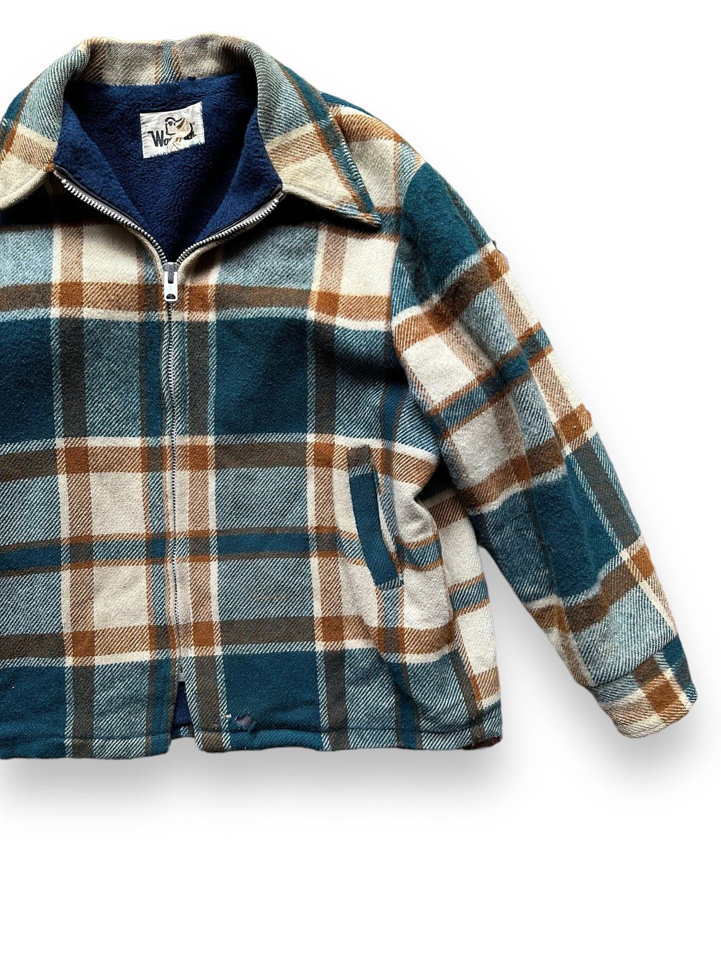 Front Left View of Vintage Lined Woolrich Wool Jacket SZ XL | Vintage Woolrich Jacket Seattle | Seattle Vintage Clothing