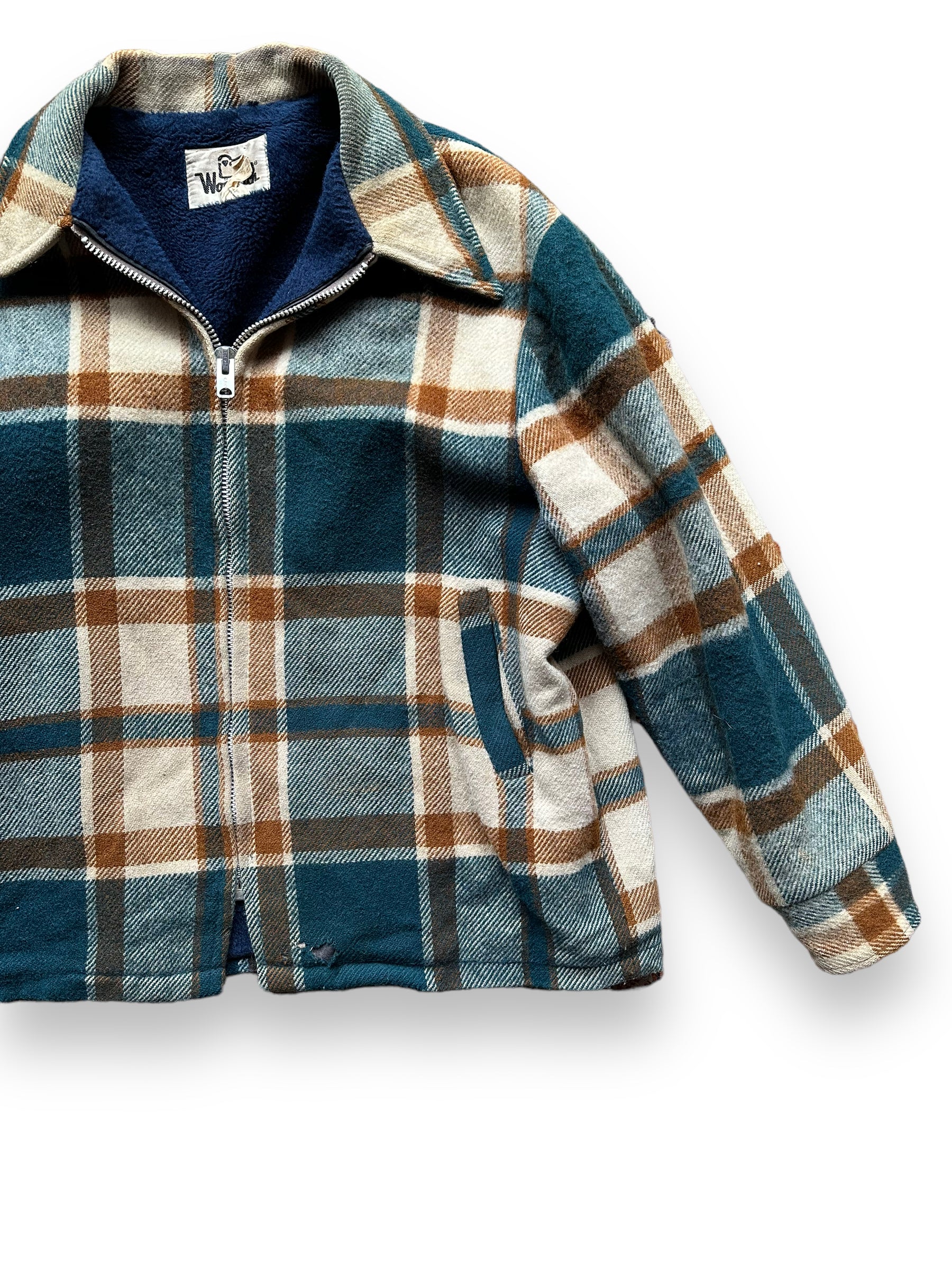 Front Left View of Vintage Lined Woolrich Wool Jacket SZ XL | Vintage Woolrich Jacket Seattle  | Seattle Vintage Clothing