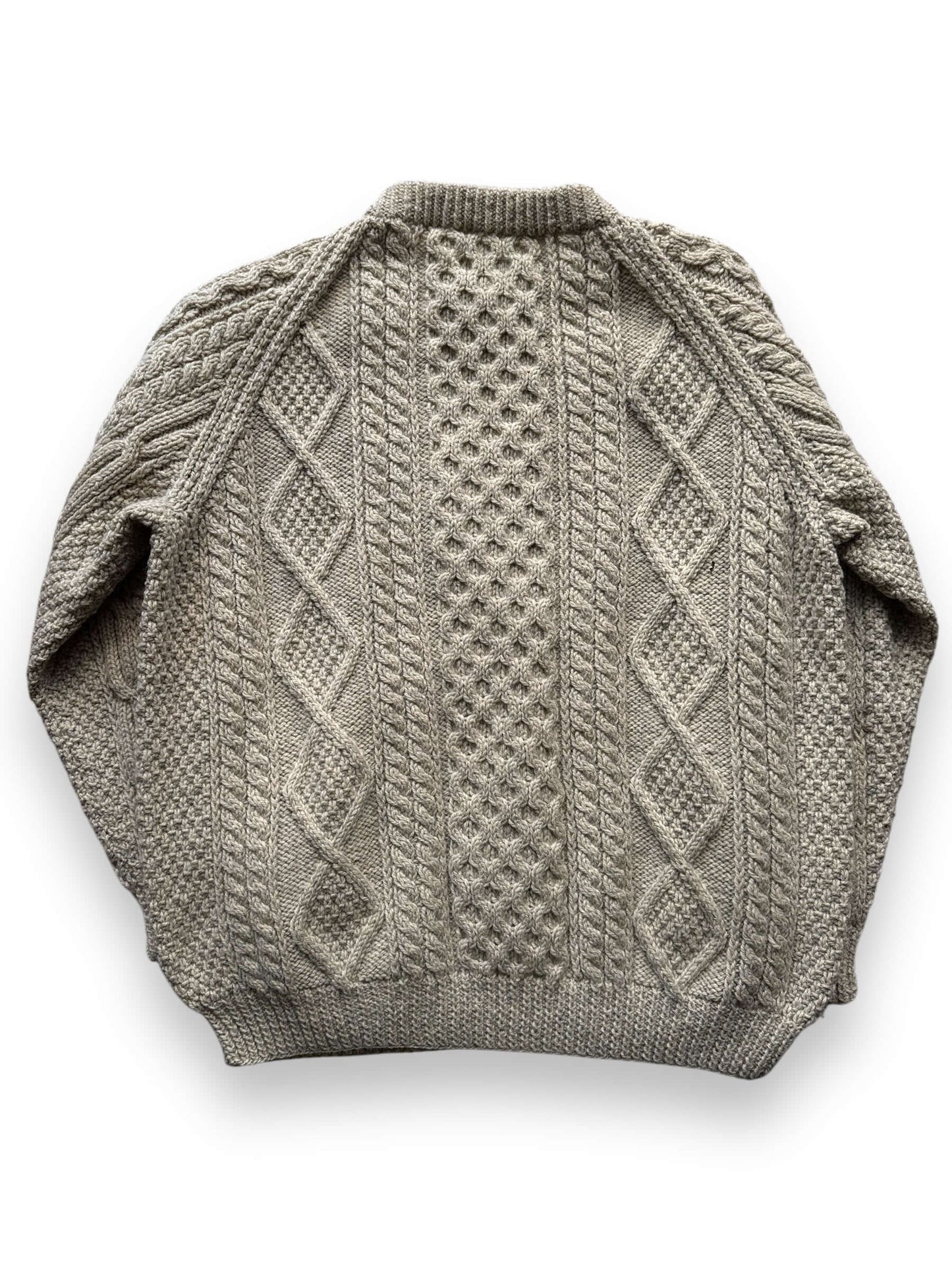 back of Vintage Sliab Liag Oatmeal Irish Wool Sweater SZ XXL