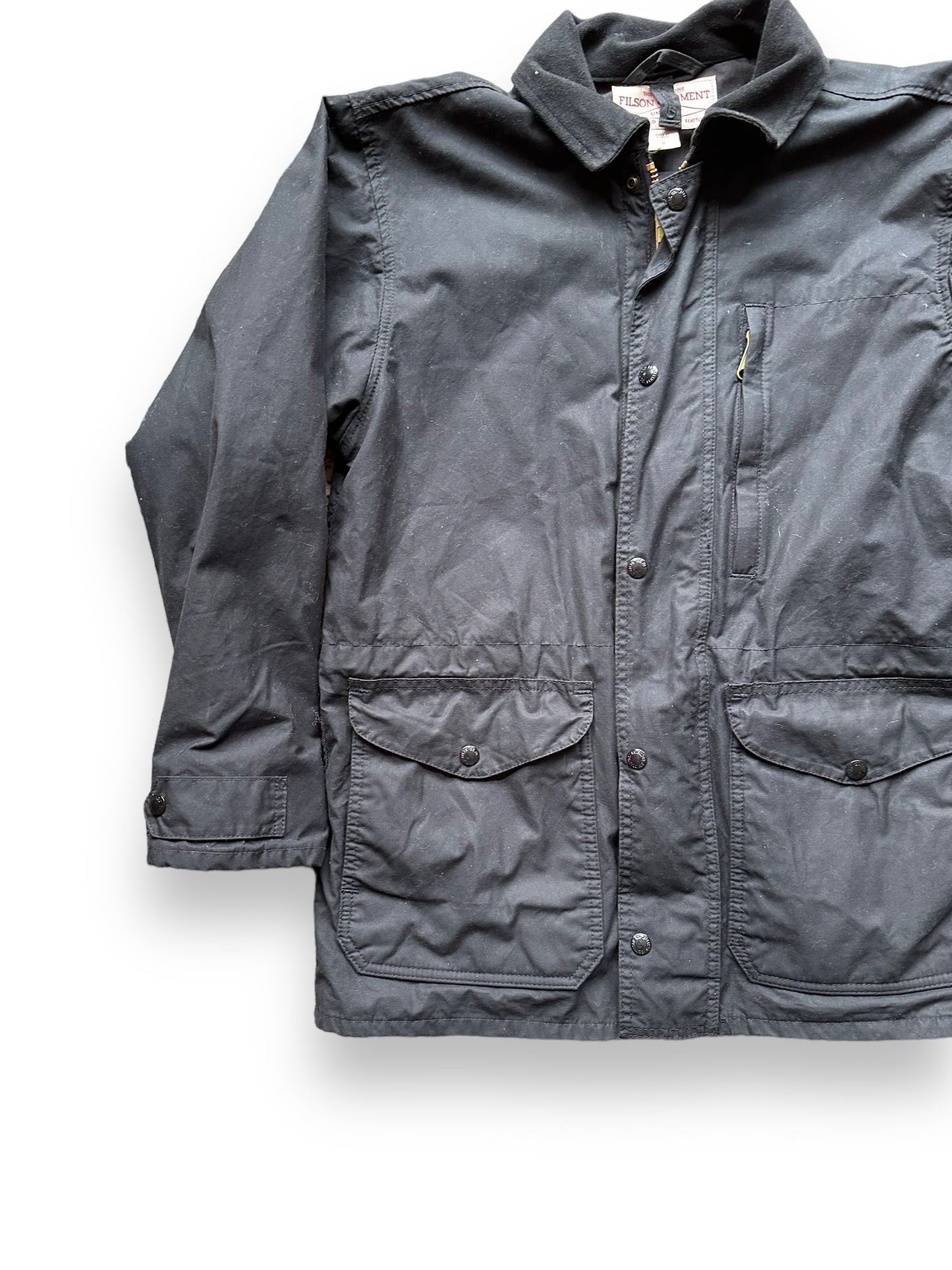 Front Right View of Filson Weekender Jacket SZ M | Barn Owl Vintage Goods | Vintage Filson Workwear Seattle