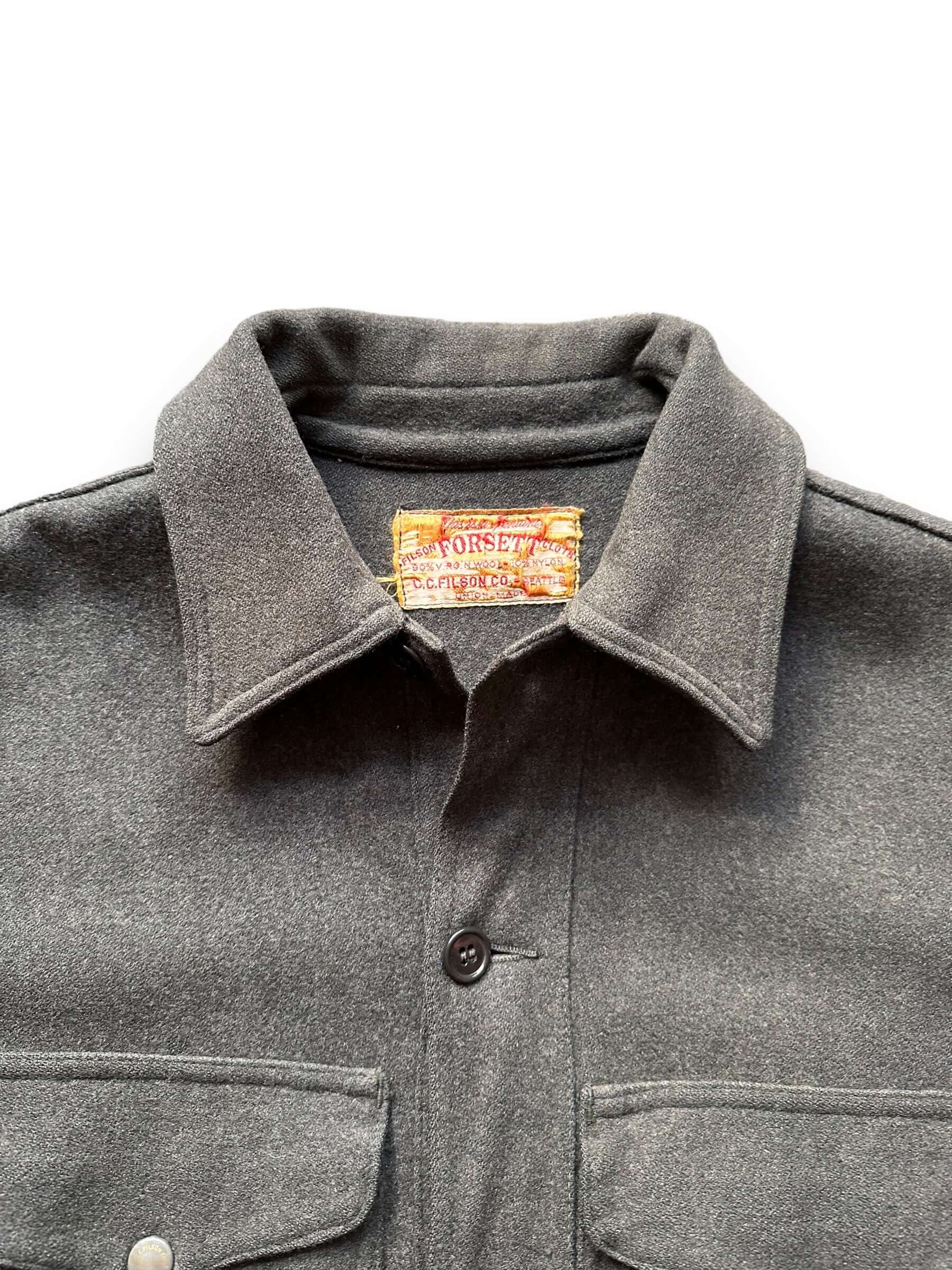 collar on Vintage Union Made Forsett Filson Mackinaw Cruiser SZ 36