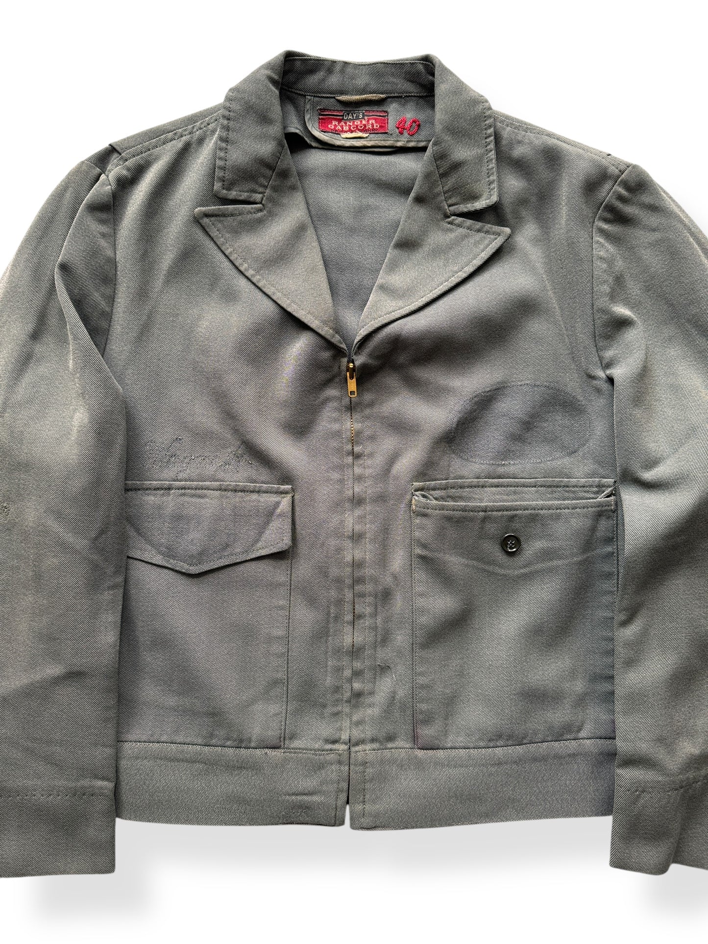 Front Close Up of Vintage Days Ranger Gabcord Gabardine Work Jacket SZ 40