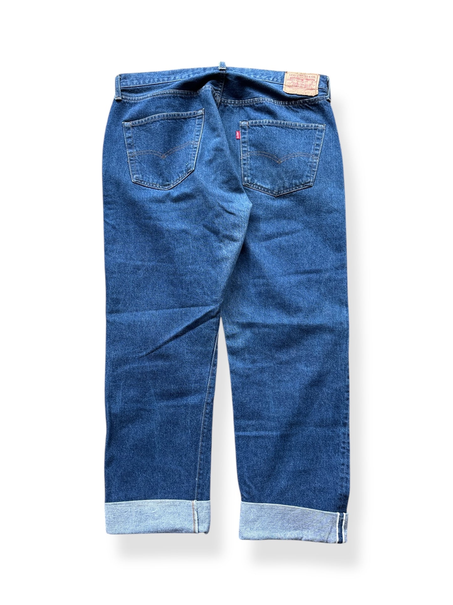 Back of Vintage Dark Levis 501 Redline Jeans W38