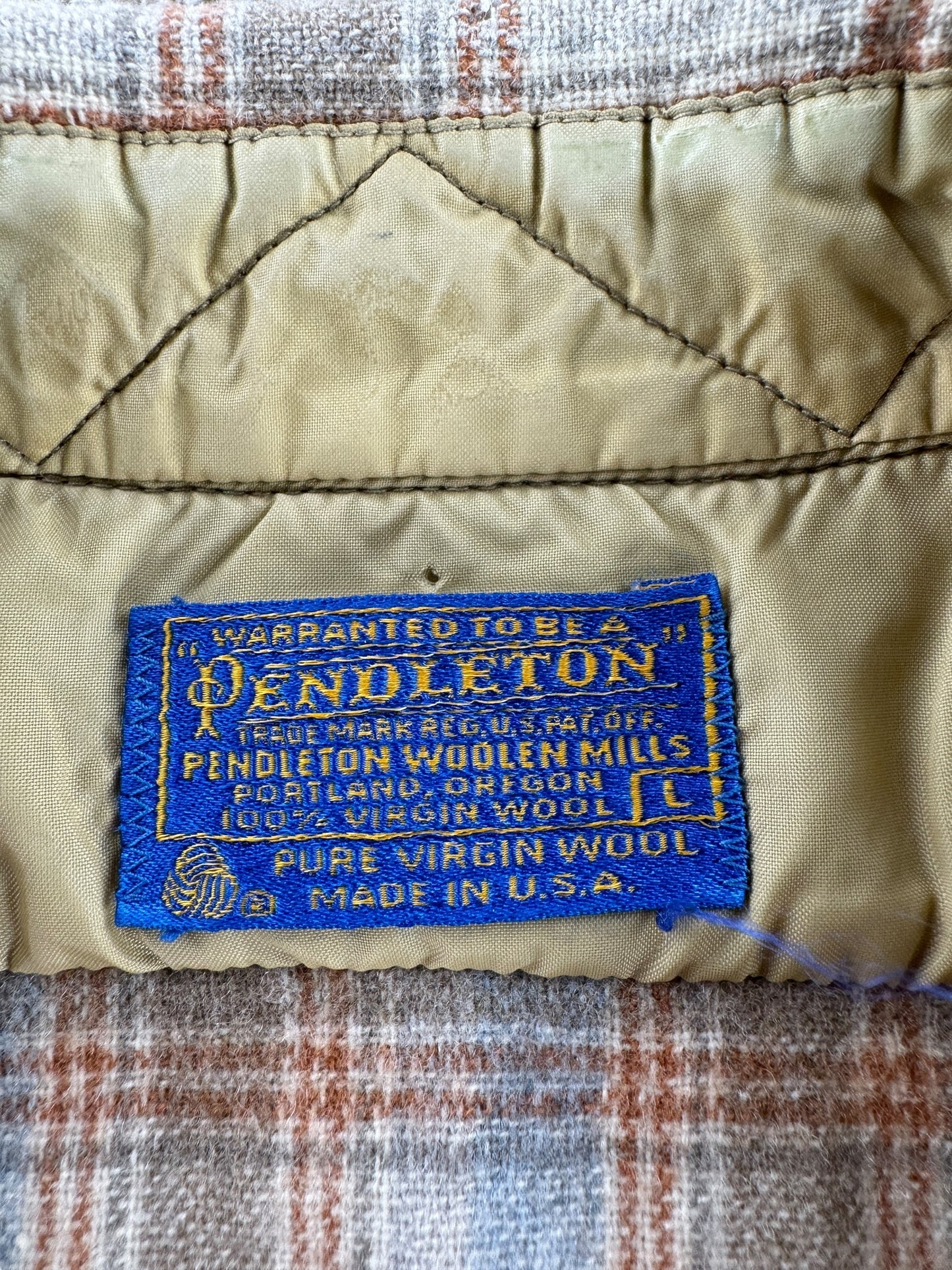Tag on Vintage Short Sleeve Pendleton Flannel SZ L