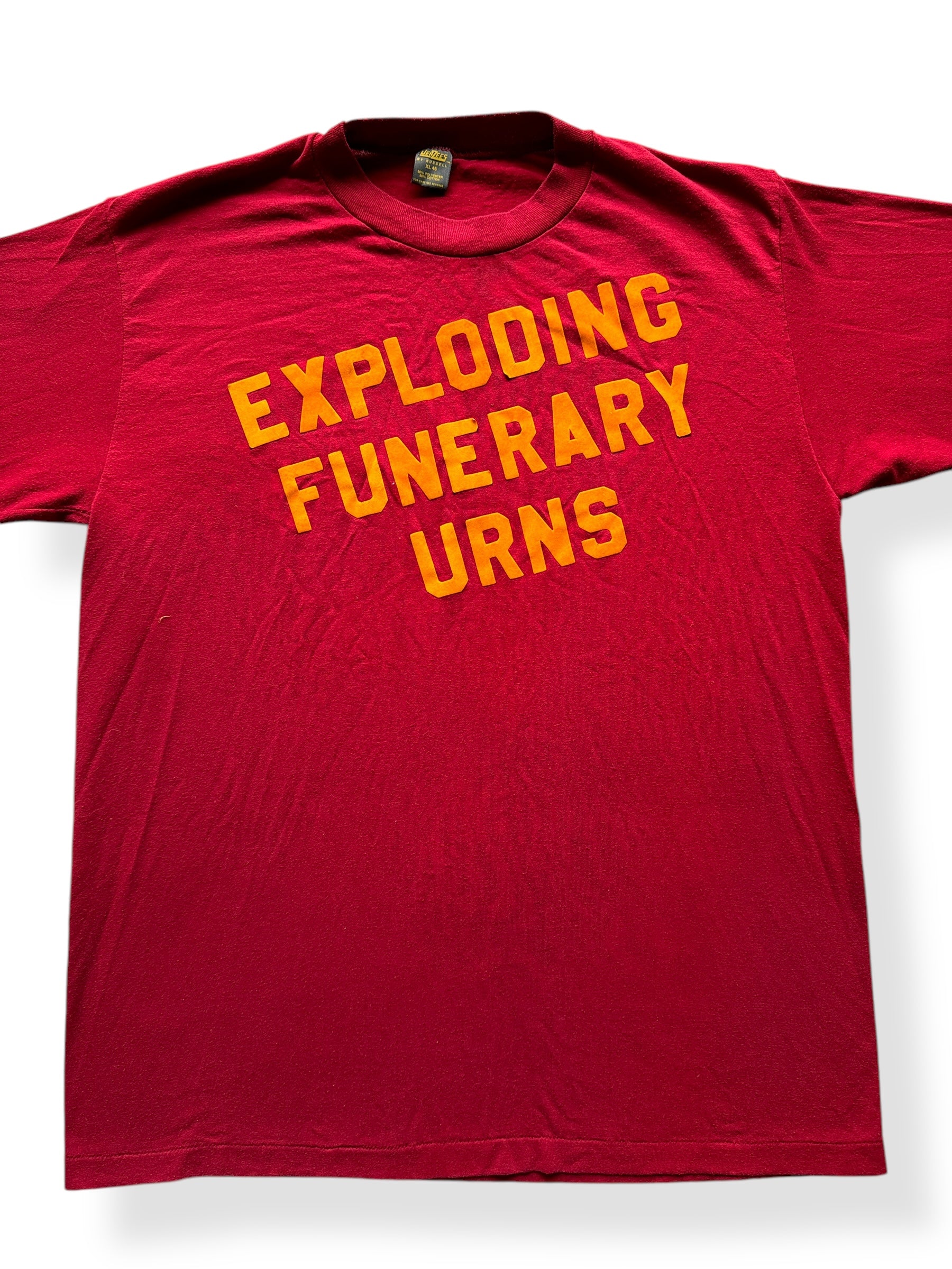 Front Close Up of Vintage Exploding Funerary Urns Tee SZ L