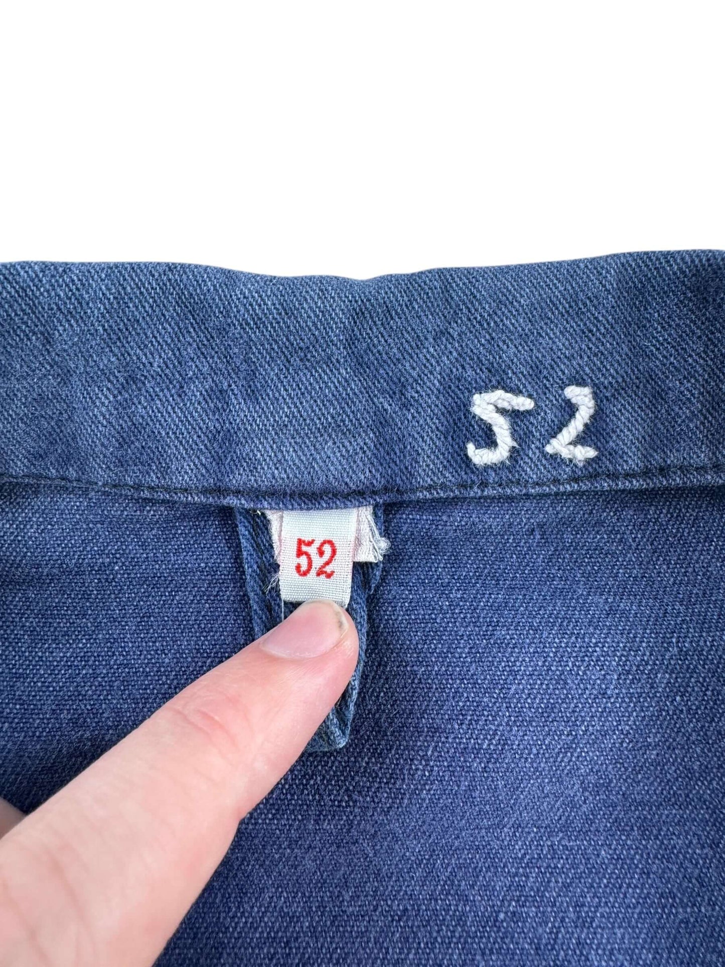 Tag on Vintage Paint Splattered French Chore SZ L