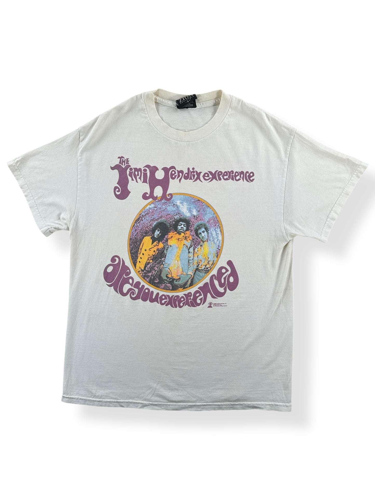Front of Vintage Y2k Zion Rootswear Jimi Hendrix Tee SZ L