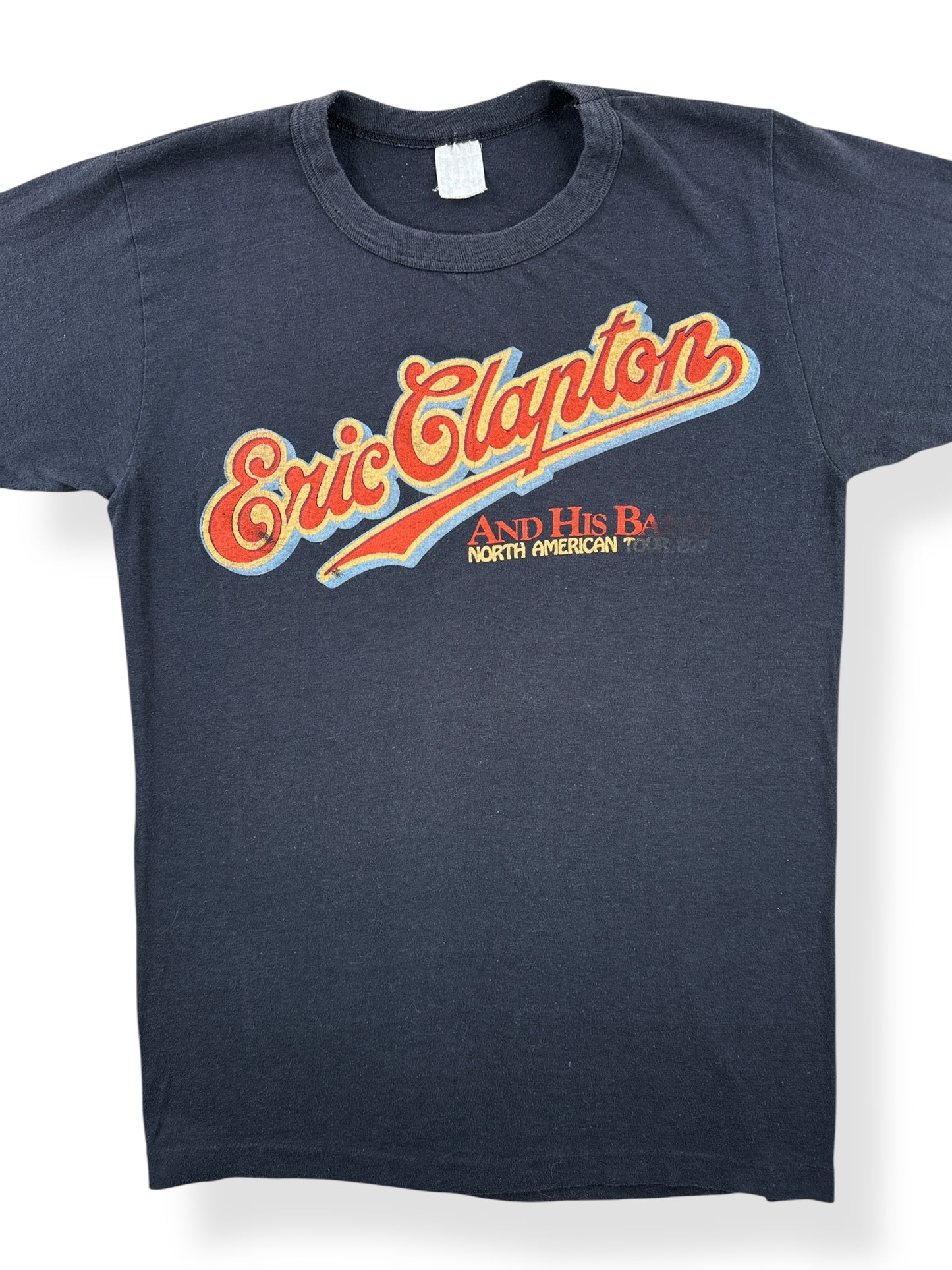 Front Close Up of Vintage '79 Eric Clapton Tee SZ S