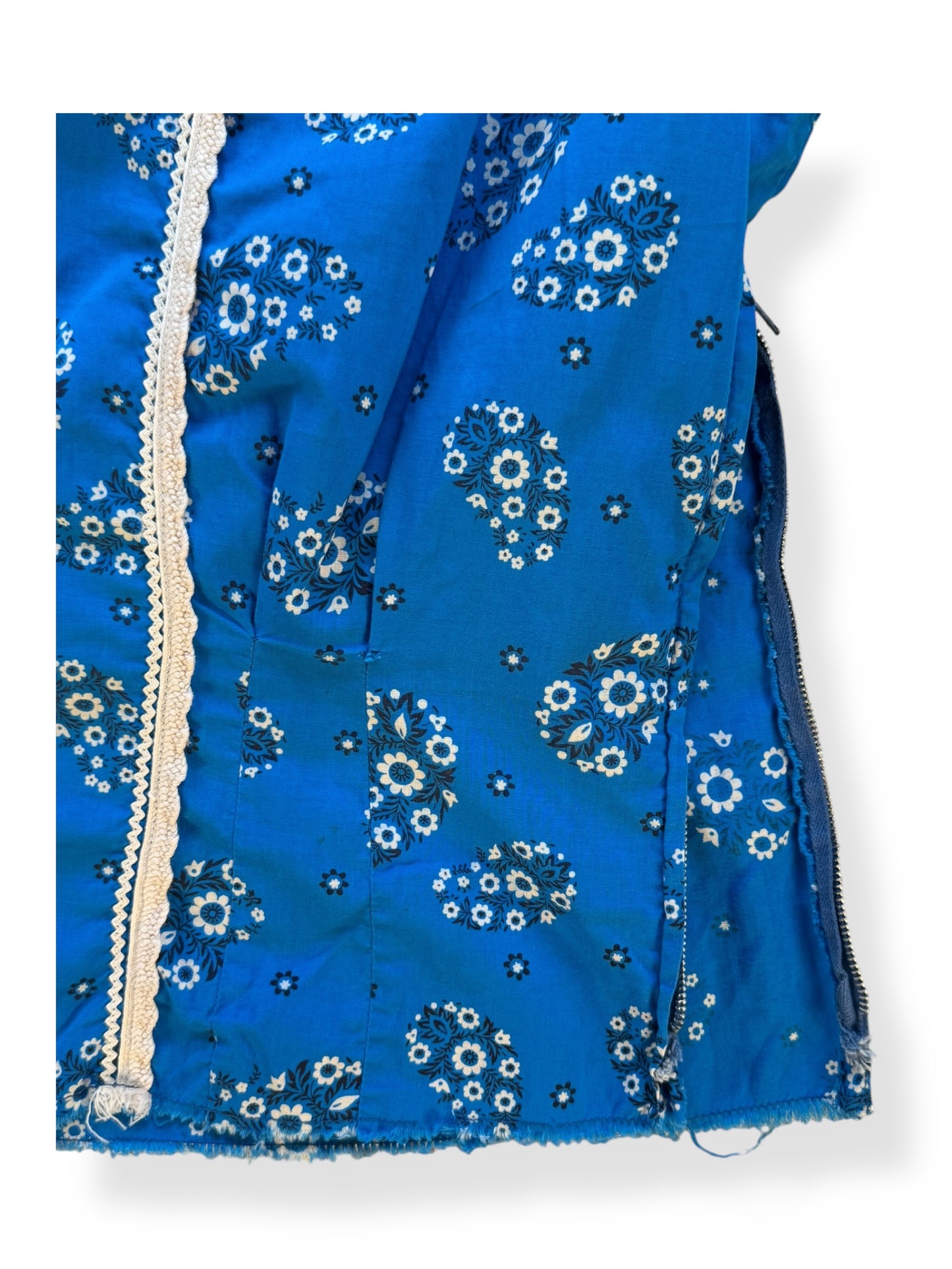 Top side zipper of 1950s Thunderbird Bandana Skirt Set S