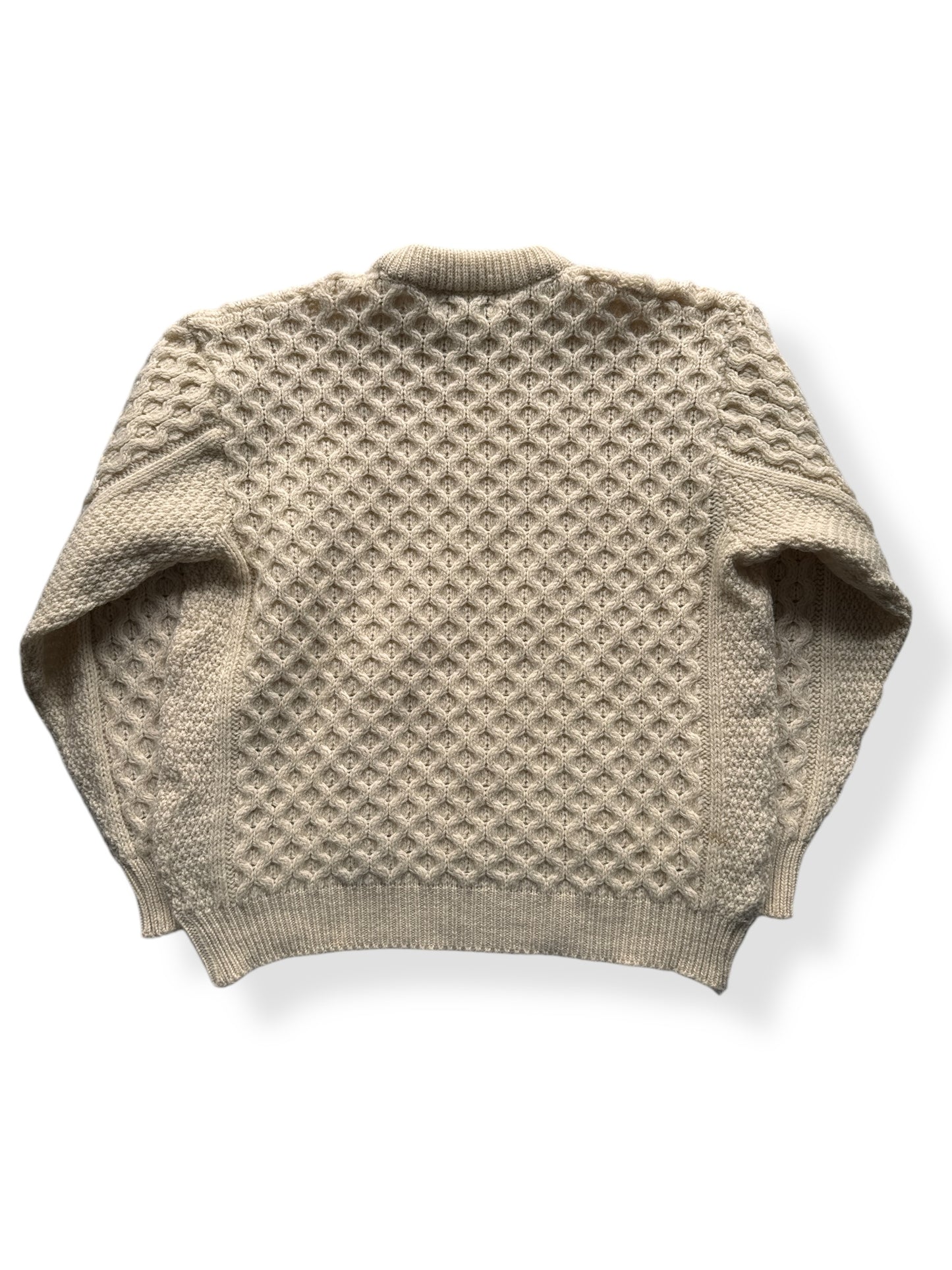 Back of Kilspindie Scottish Wool Fisherman Sweater SZ XL