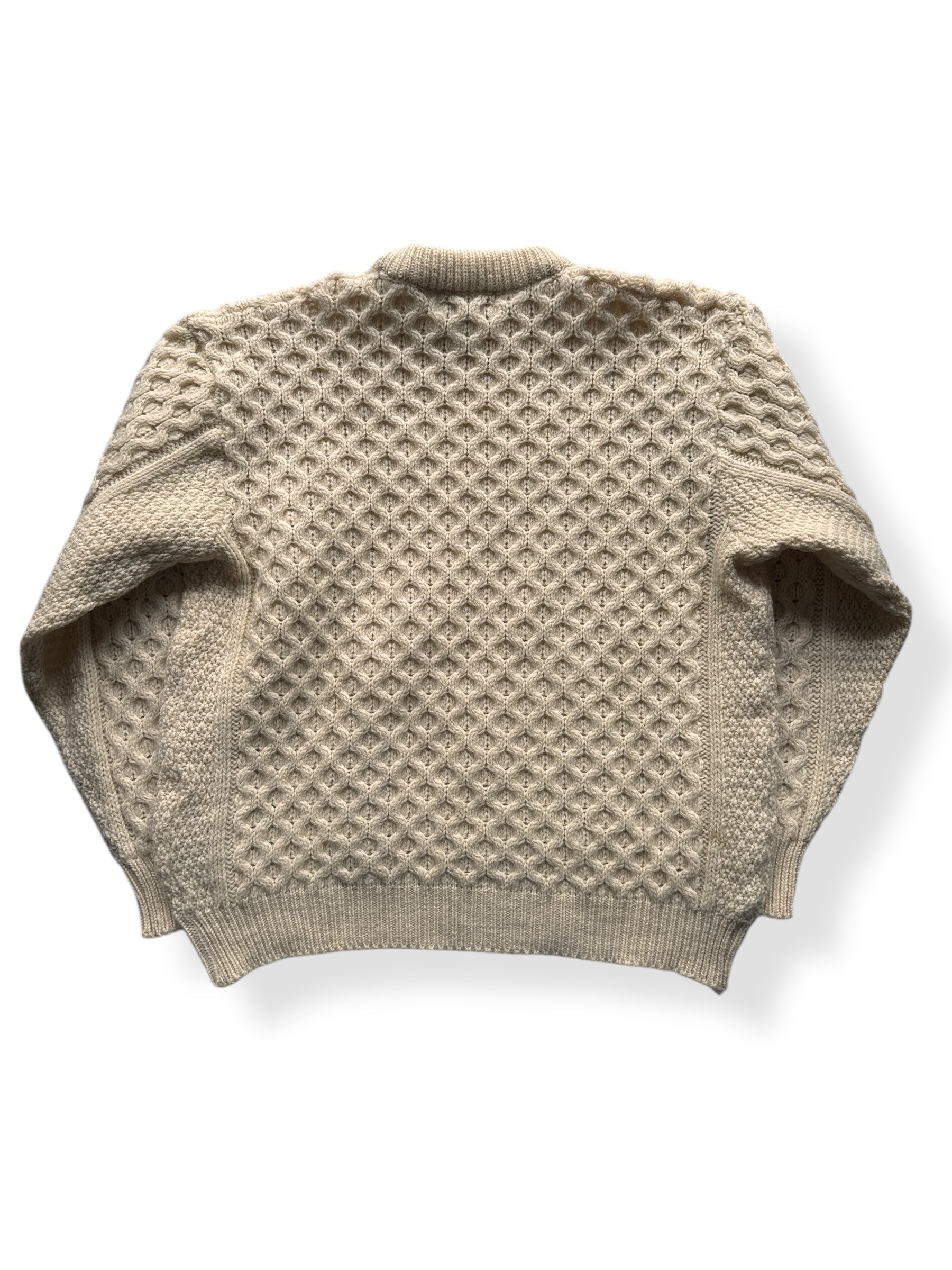 Back of Kilspindie Scottish Wool Fisherman Sweater SZ XL