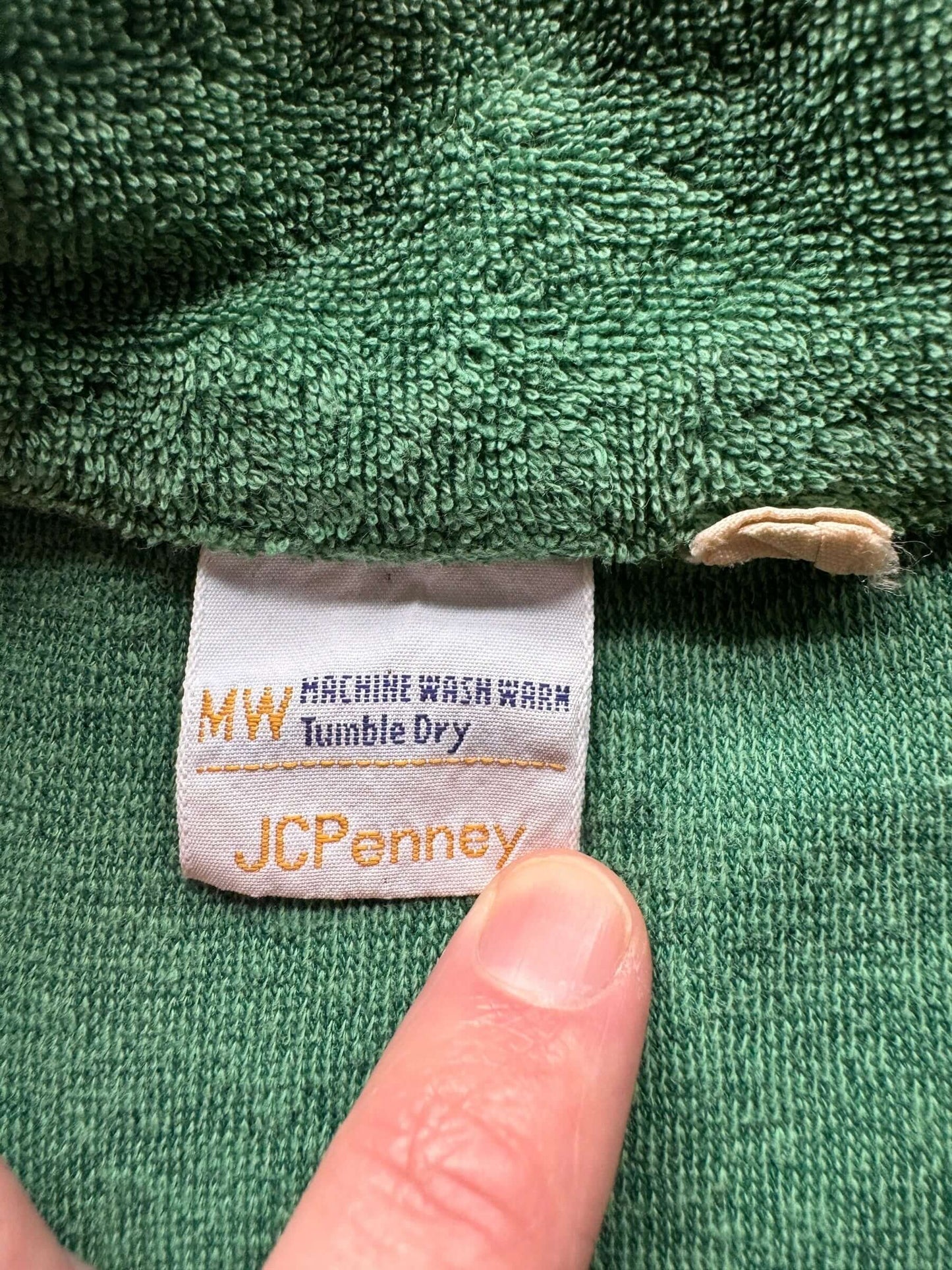 Tag on Vintage Penney's Green Terrycloth Pullover SZ L