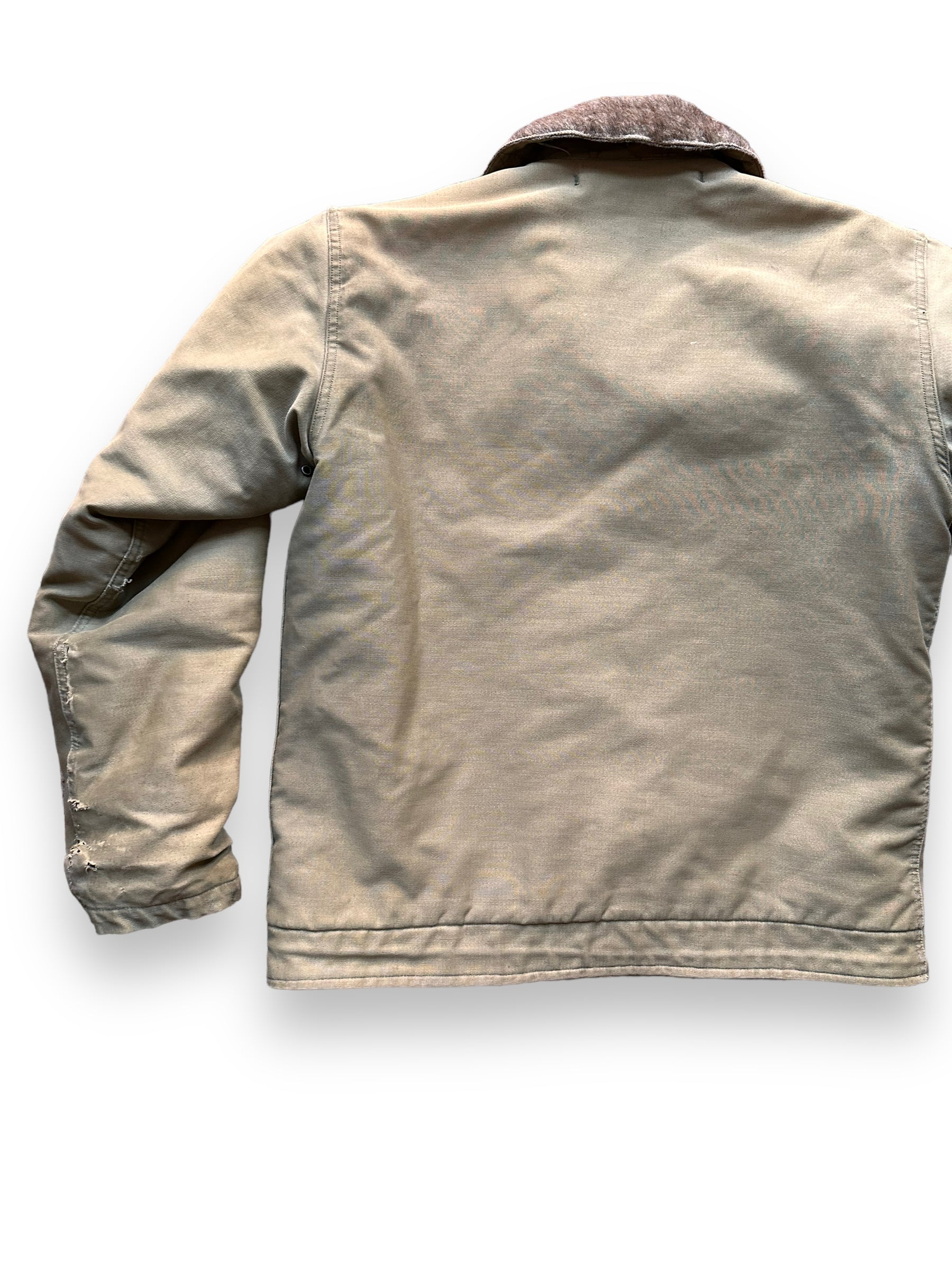 Left Rear View of Vintage WWII N-1 Deck Jacket SZ 40 |  Vintage Military N1 Deck Jacket Seattle |  Barn Owl Vintage Seattle