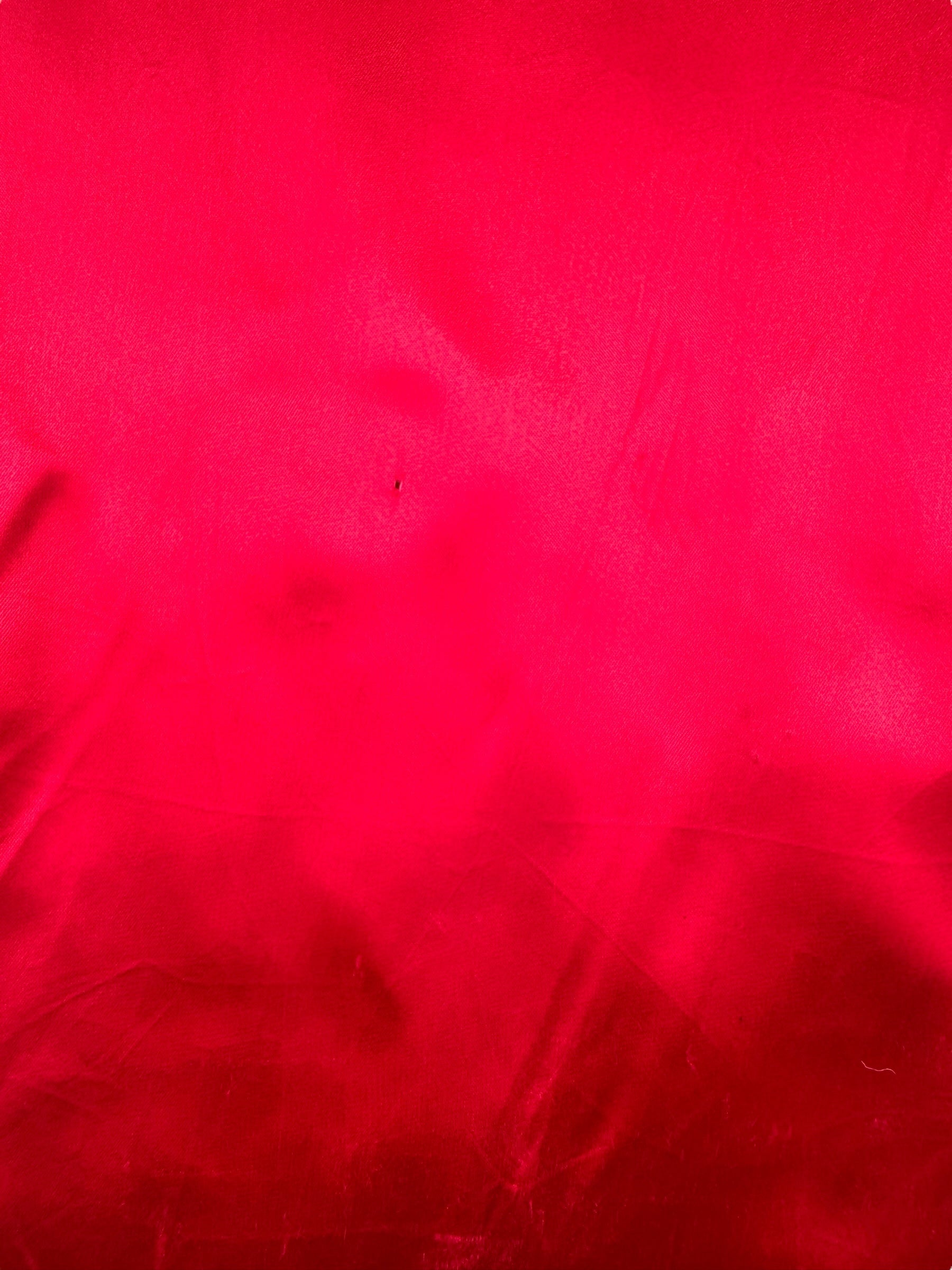Stains of 1980s Red and Black Satin Western Pearl Snap Shirt XL