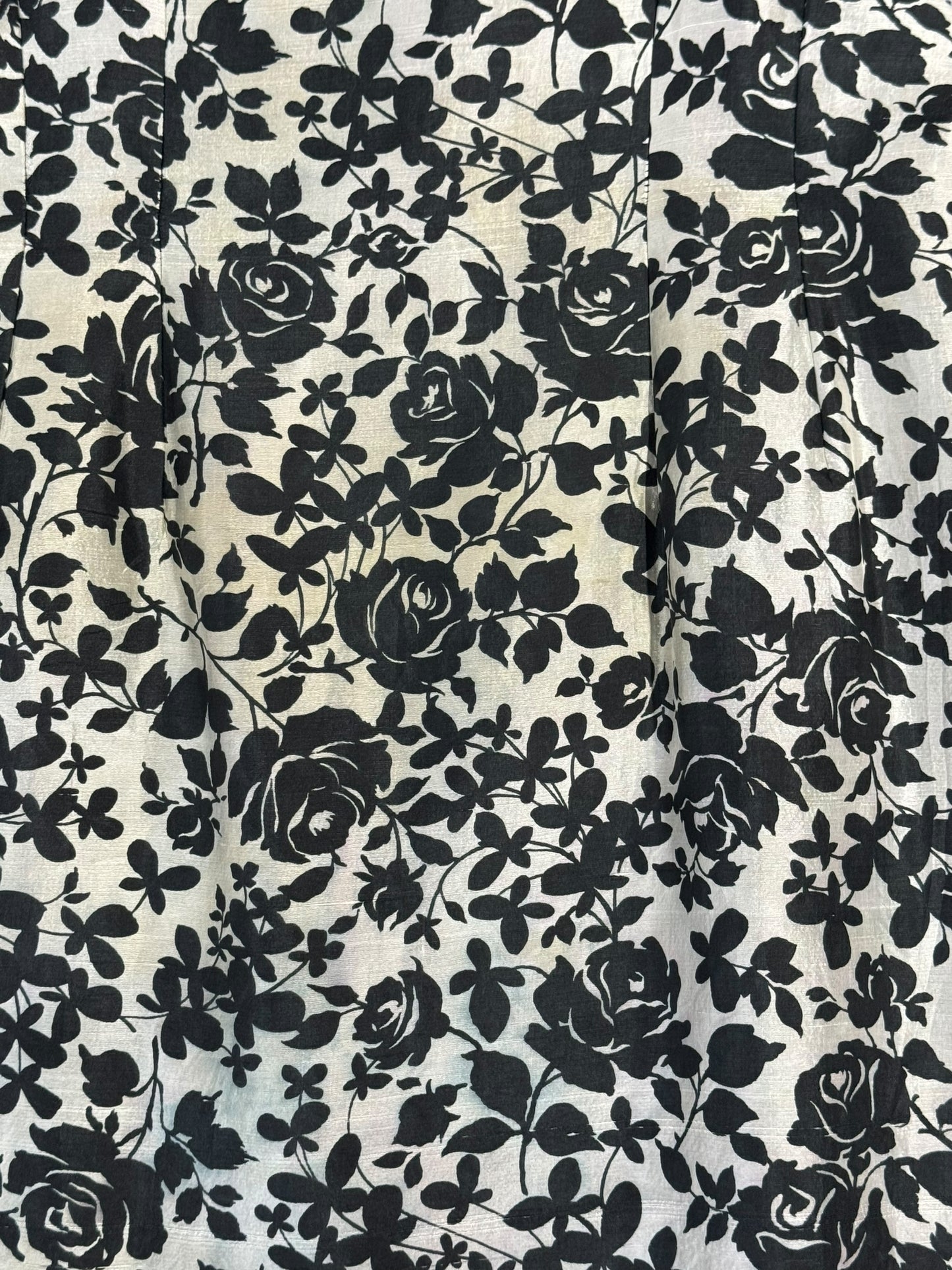 60s Silk Floral Dress M