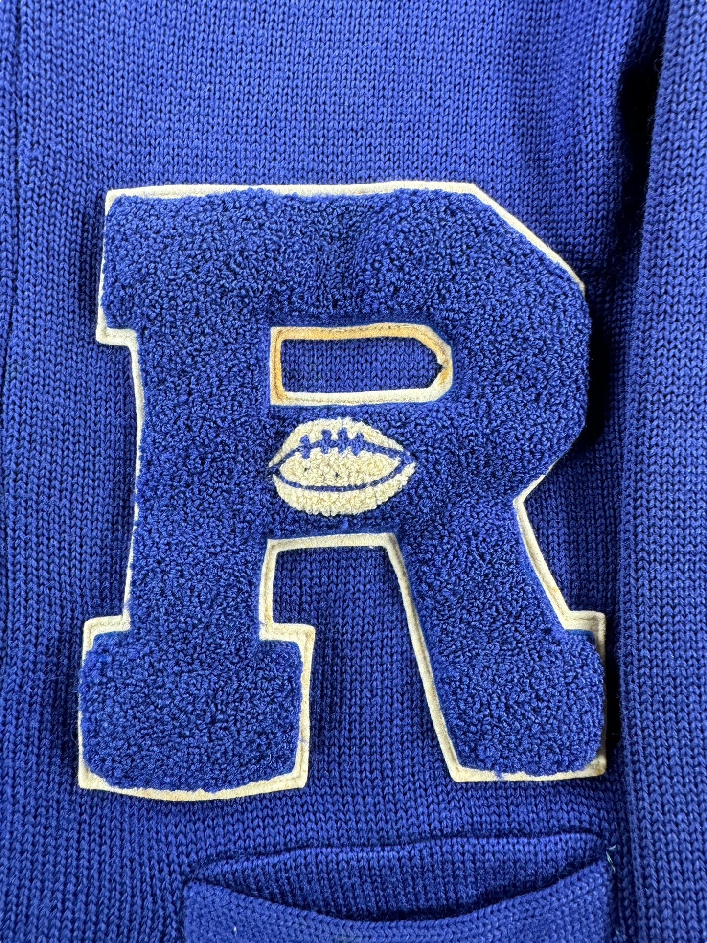 Patch on Vintage Redfield Bulldogs Varsity Sweater SZ S