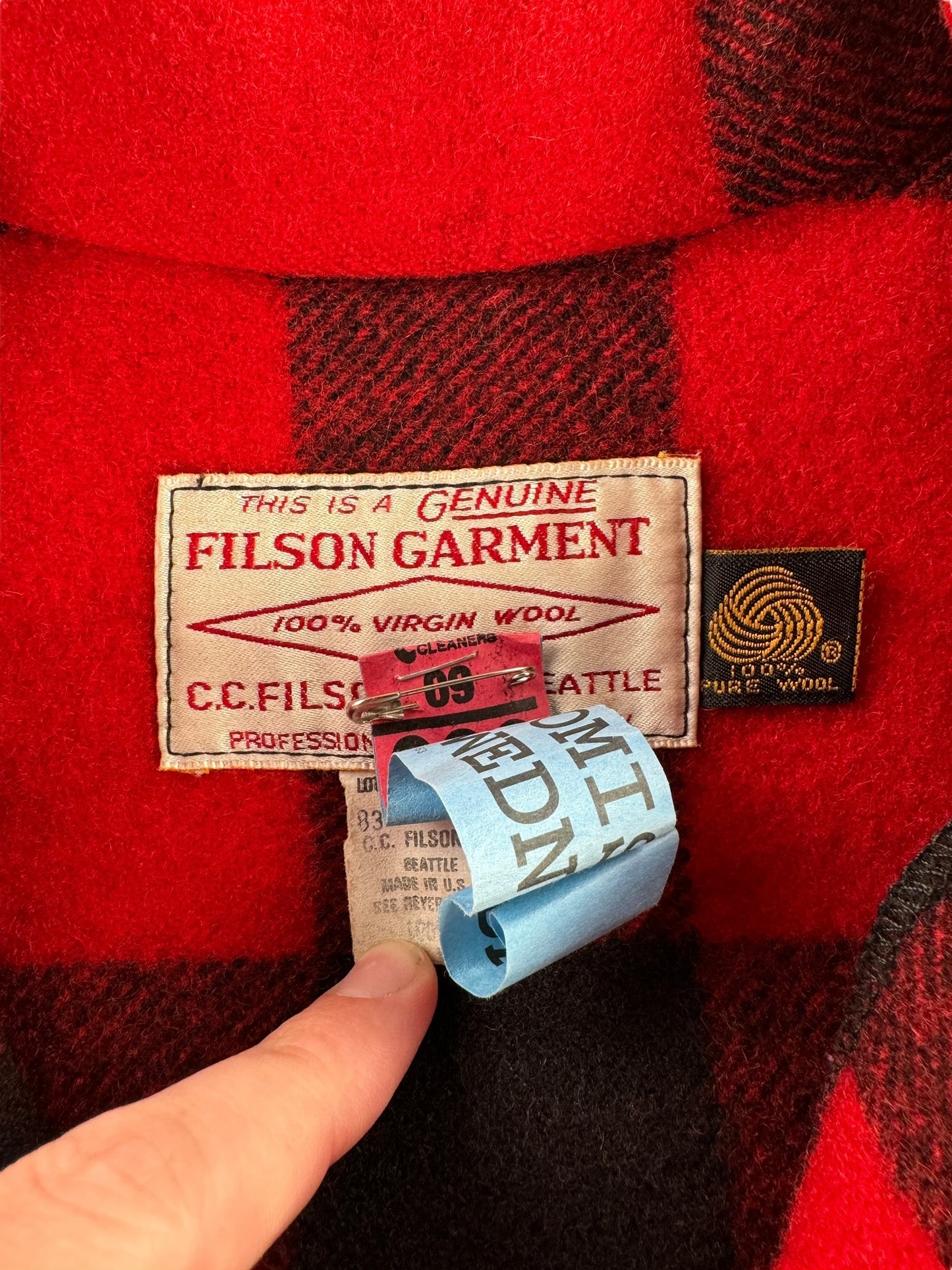 Tag on Vintage Filson Double Mackinaw Cruiser SZ 48