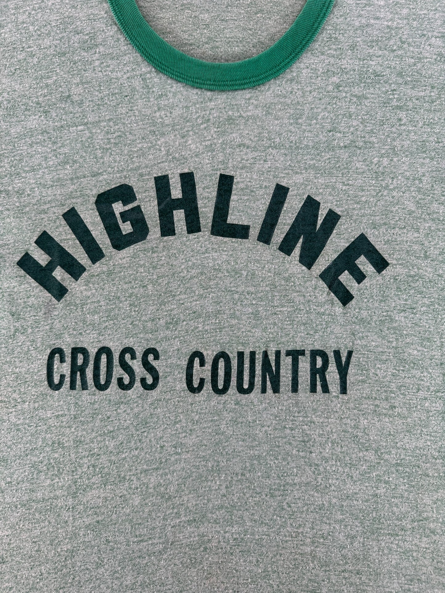 Front Graphic of Vintage Highline Cross Country Ringer Tee SZ M