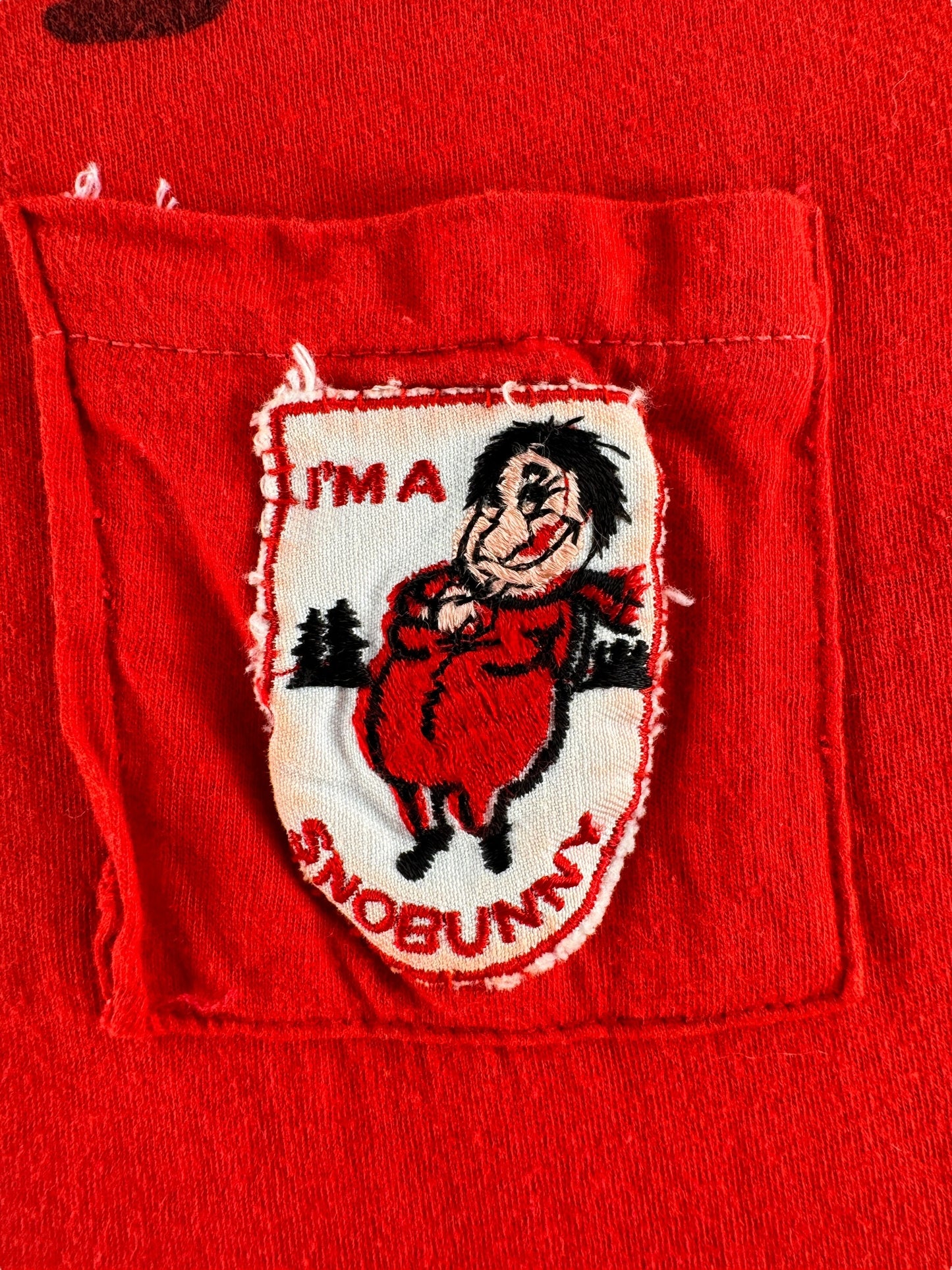 Patch on Pocket of Vintage Interesting Everett Pocket Tee SZ S