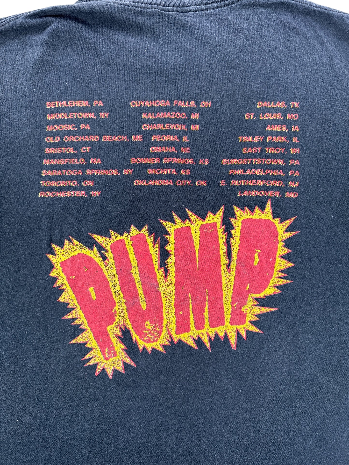 Back Graphic of Vintage Aerosmith 1990 Pump Tour Tee SZ L
