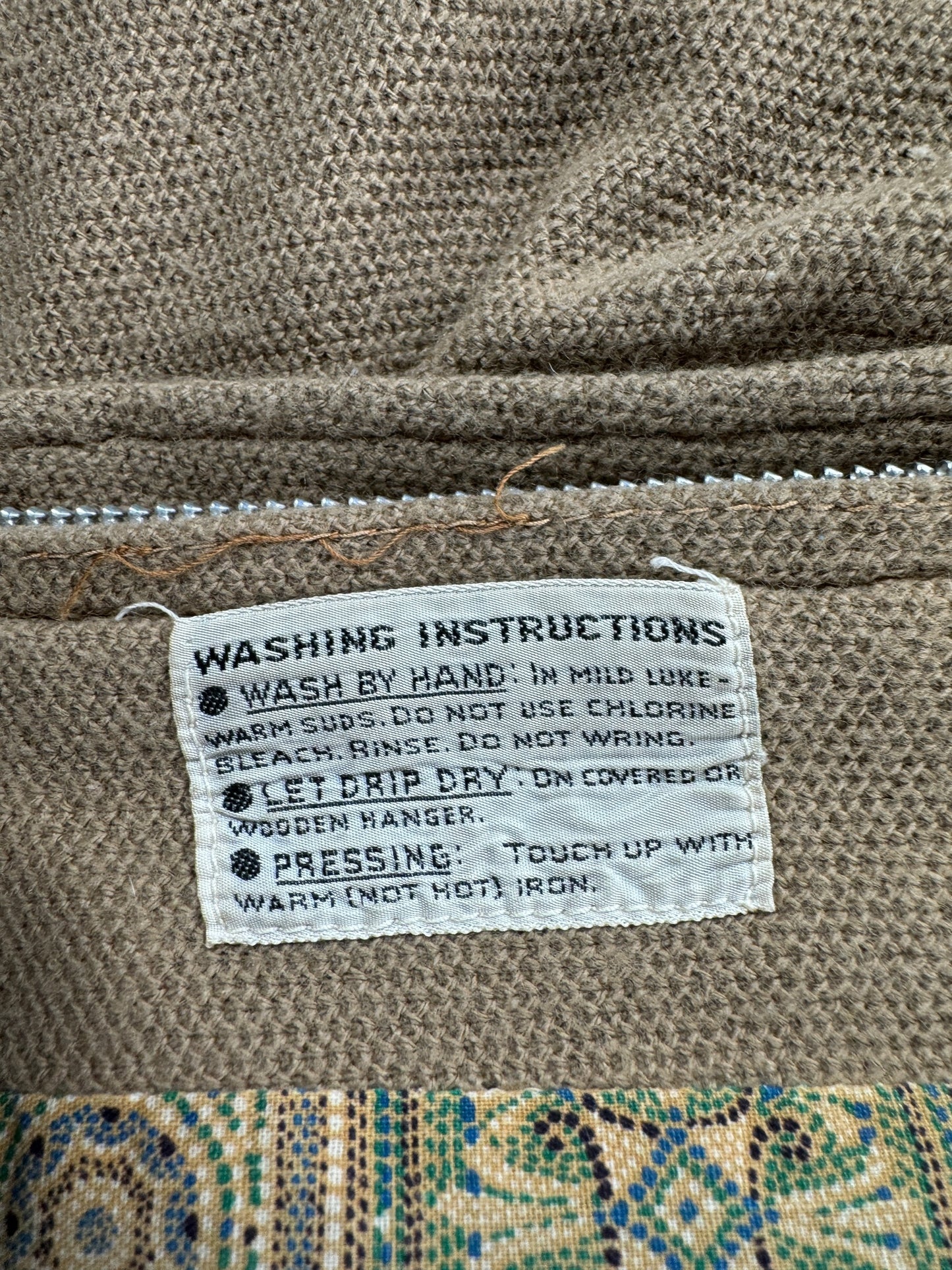 Care Tag on Vintage Weather-Eye by Martin of California Jacket SZ 44