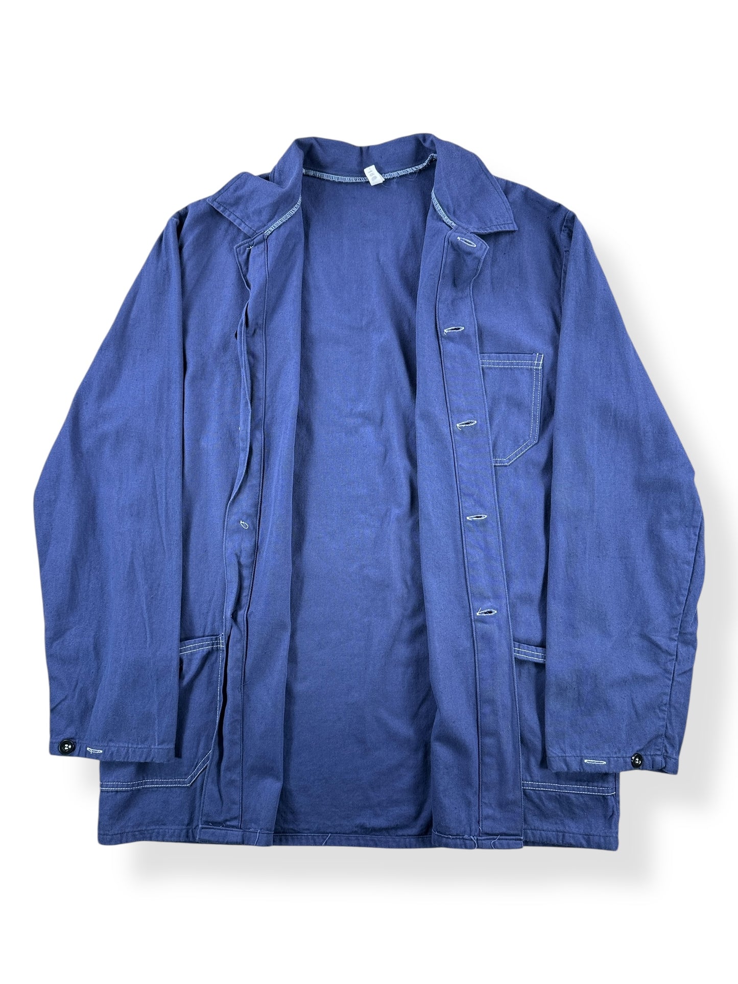 Inside of Vintage Contrast Stitch French Chore Coat SZ XL