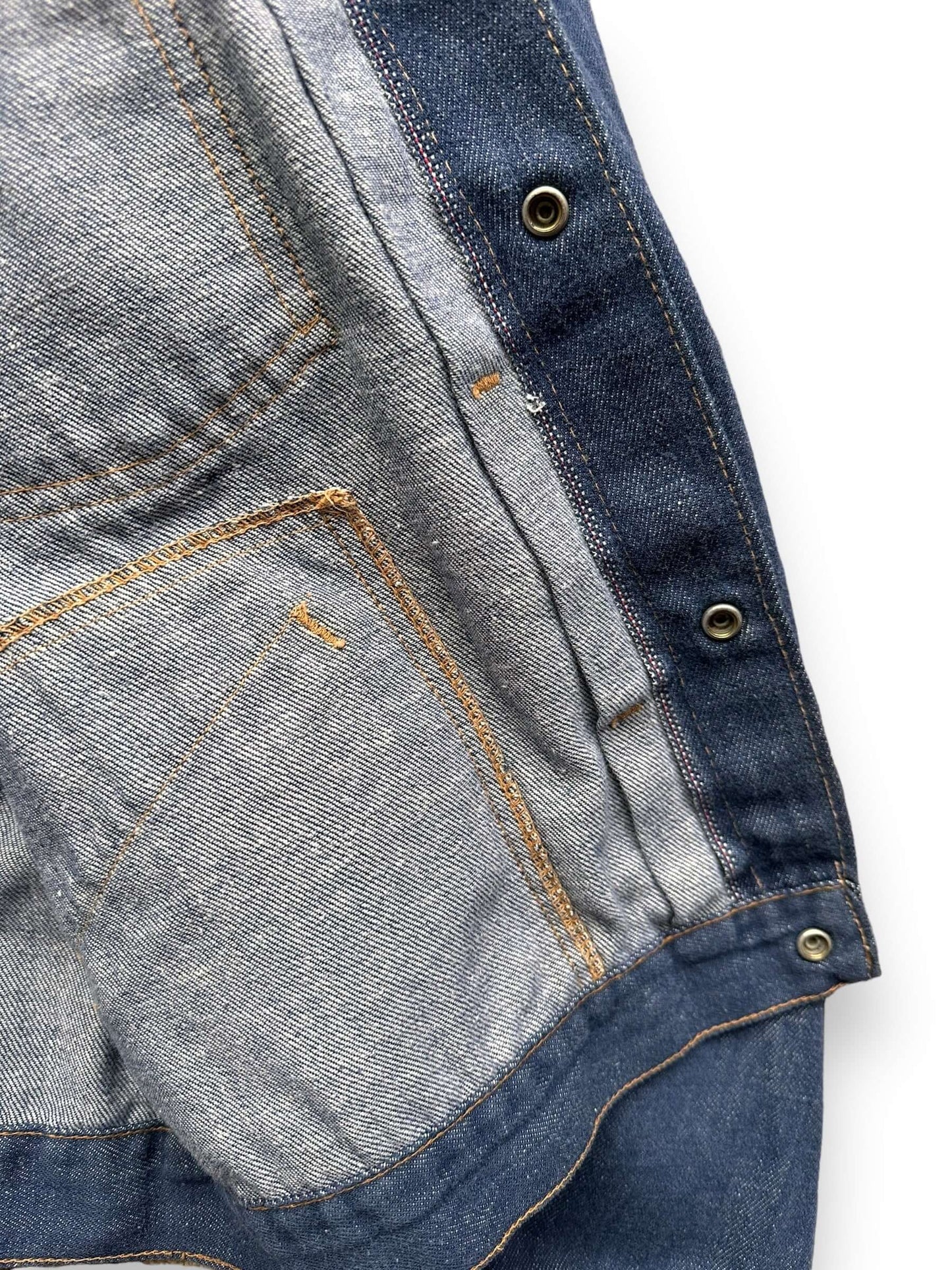 Selvedge Line on Vintage Ranchcraft Selvedge Denim Jacket SZ L | Vintage Denim Workwear Seattle | Seattle Vintage Denim