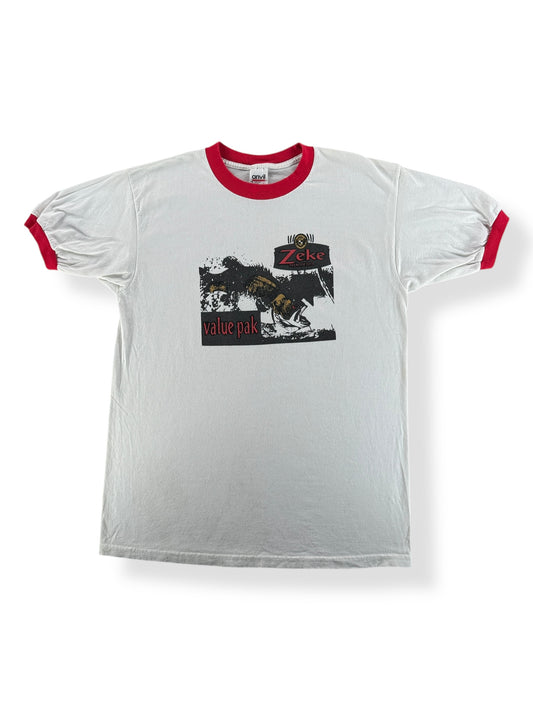 Front of Vintage Zeke Premium Beer Ringer Tee SZ L