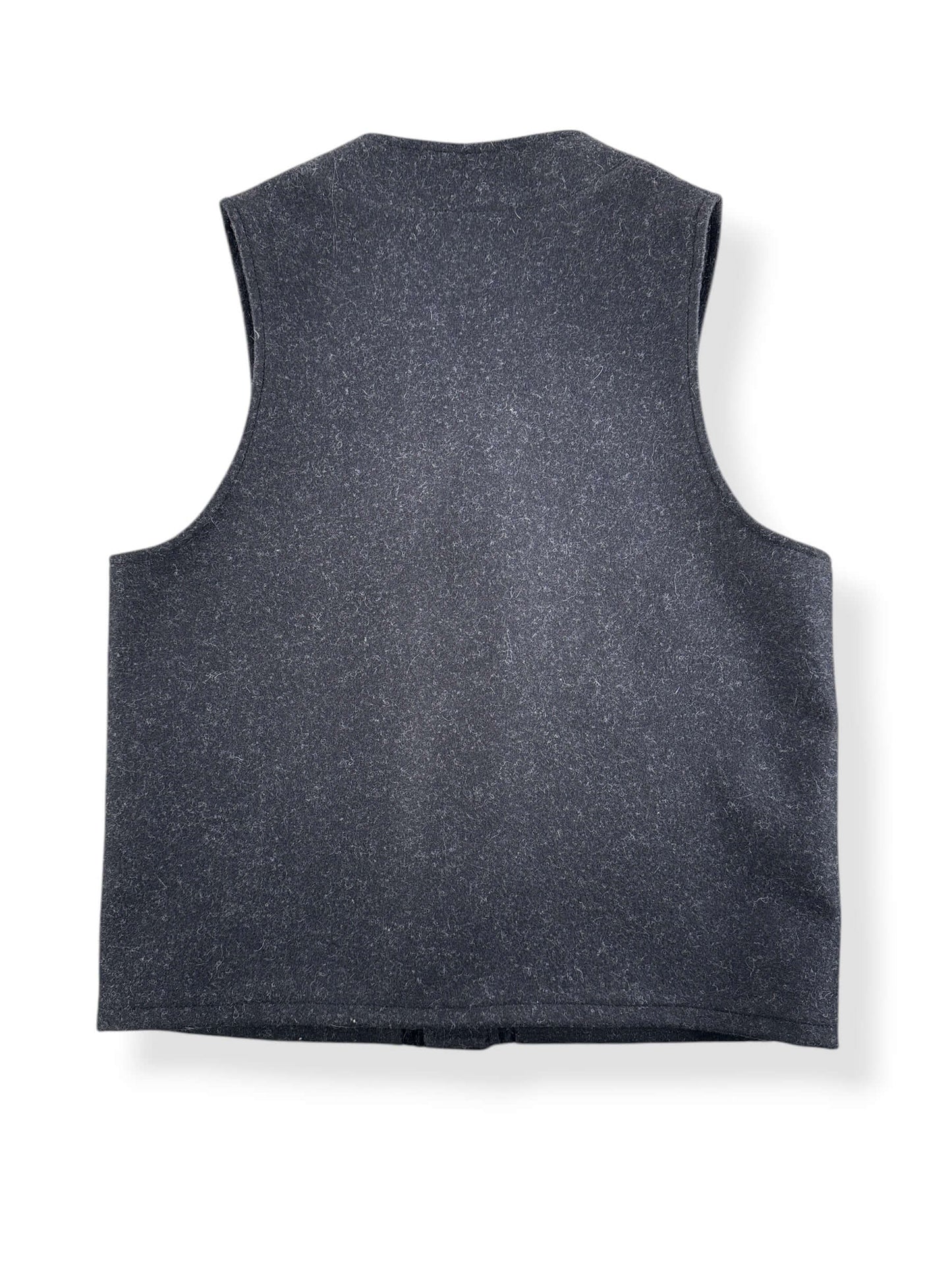Back of Filson Charcoal Mackinaw Vest 2nd SZ M