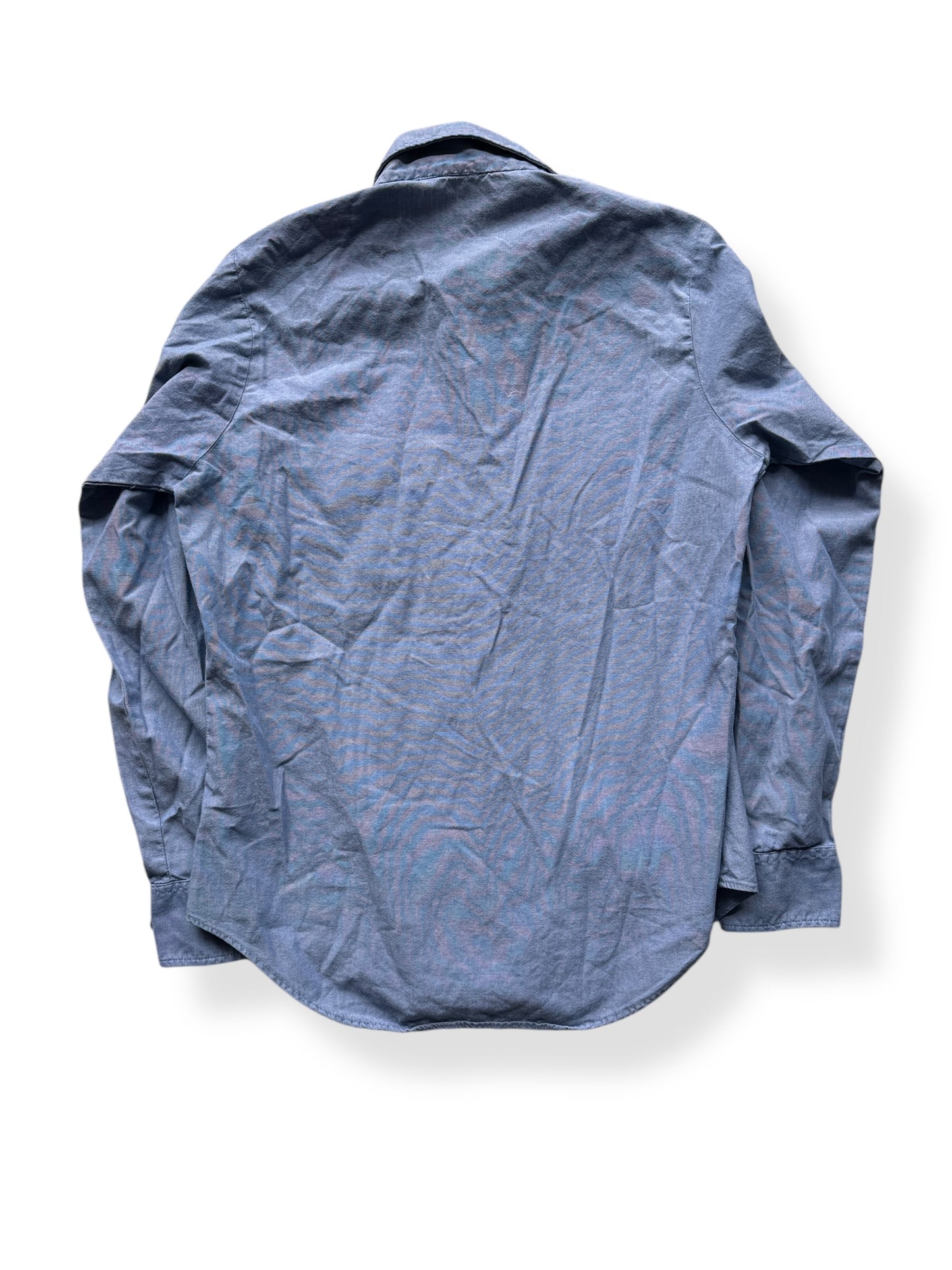 Back of Vintage Ladies Stenciled Military Chambray SZ M