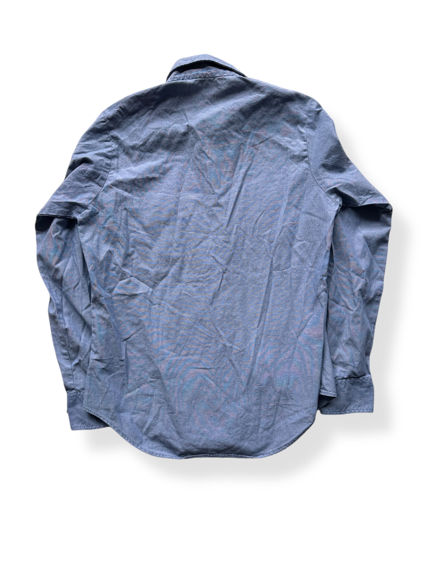 Back of Vintage Ladies Stenciled Military Chambray SZ M