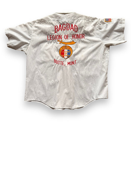 back of Vintage Bagdad Legion of Honor Bowling Shirt SZ XXL | Vintage Bowling Shirt Seattle | Barn Owl Vintage Seattle