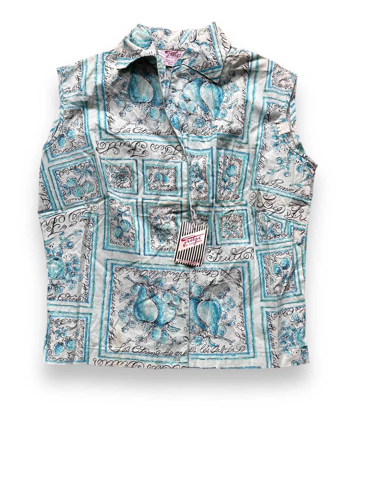 Front View of Vintage Deadstock Fritzi Sleeveless Top SZ 34 | Vintage NOS Shirt Seattle | Barn Owl Vintage Seattle