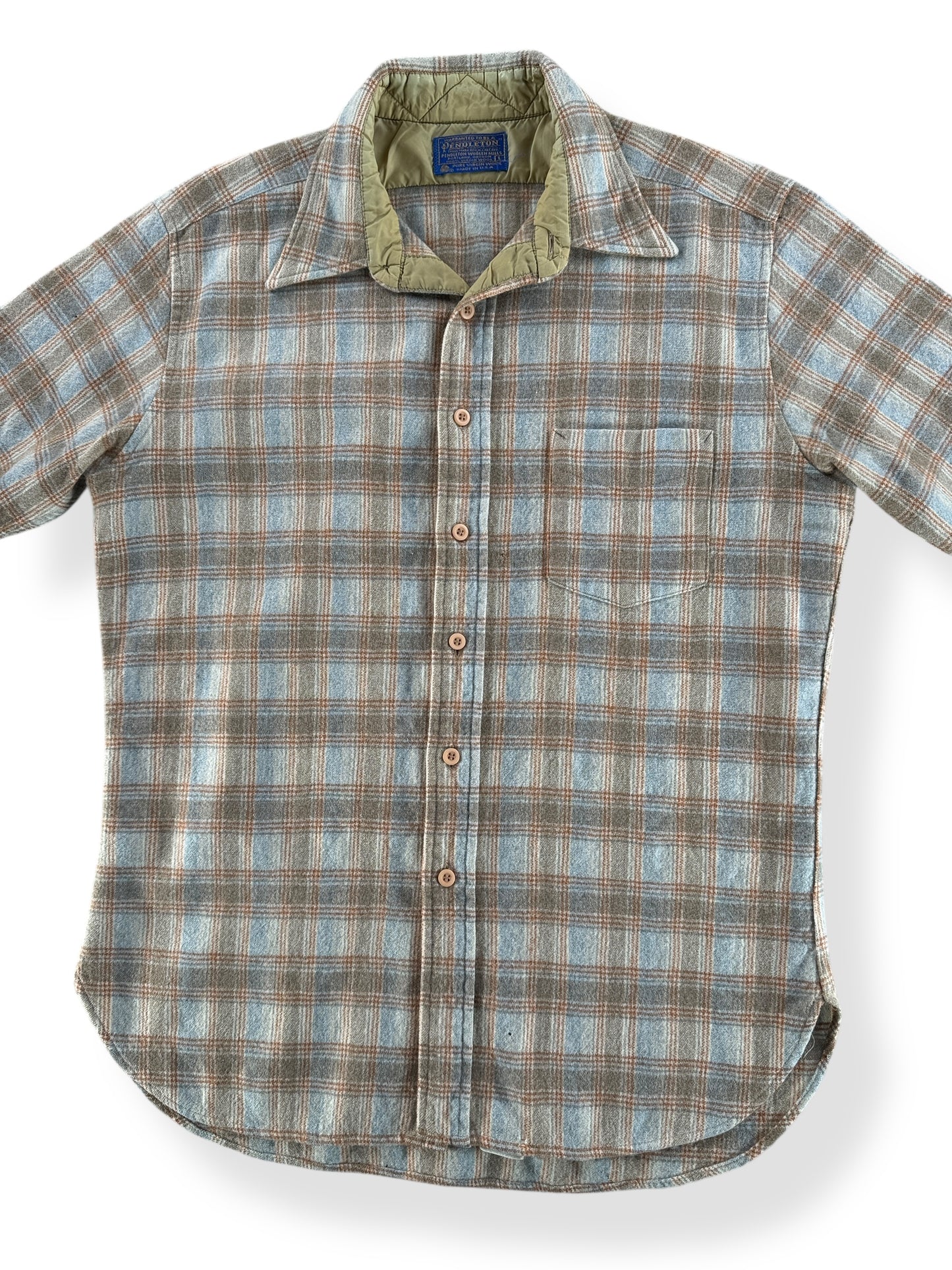 Front of Vintage Short Sleeve Pendleton Flannel SZ L