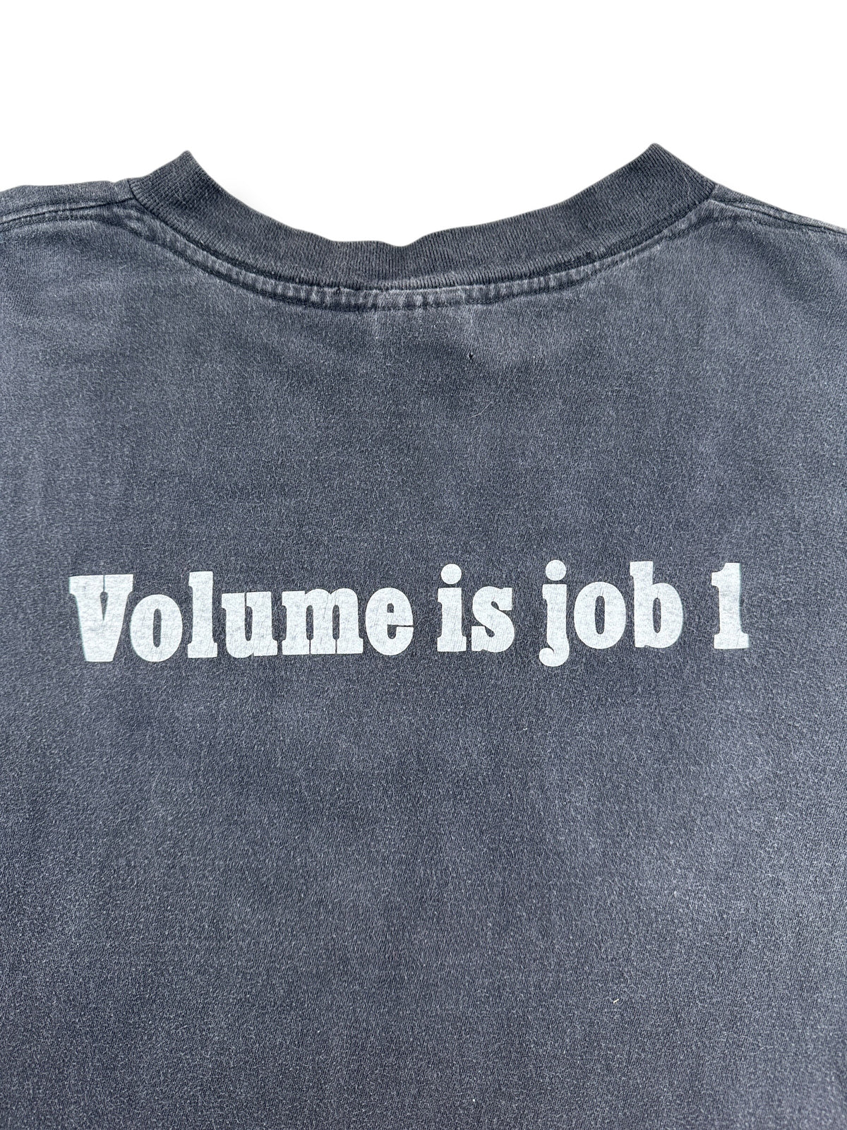 Back graphic on Vintage 90s Fluid Volume Is Job 1 Tee SZ XL