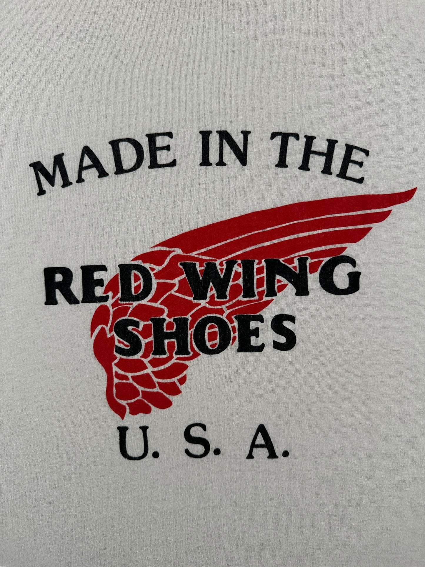 Graphic of Vintage Red Wing Shoes Tee SZ XXL