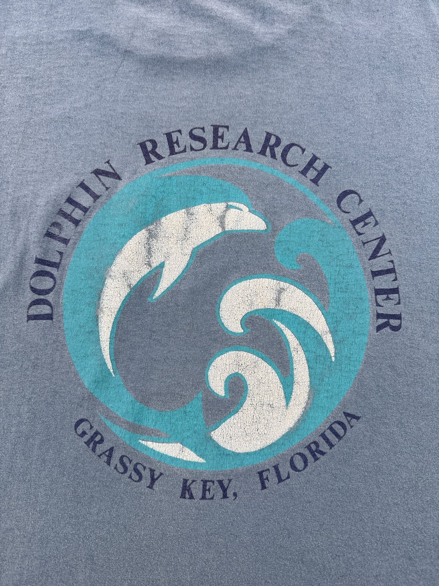 Back Graphic of Vintage Dolphin Research Center Tee SZ L