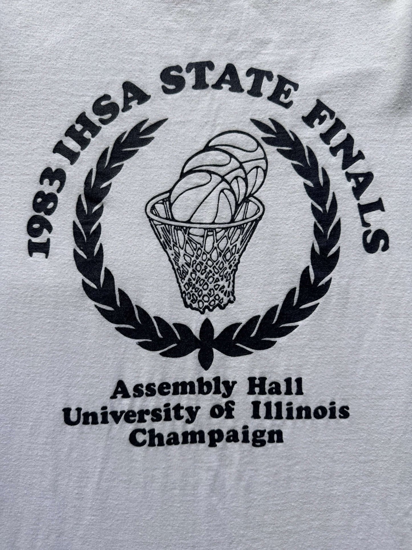 front graphic of Vintage 1983 IHSA State Finals L/S Tee SZ M