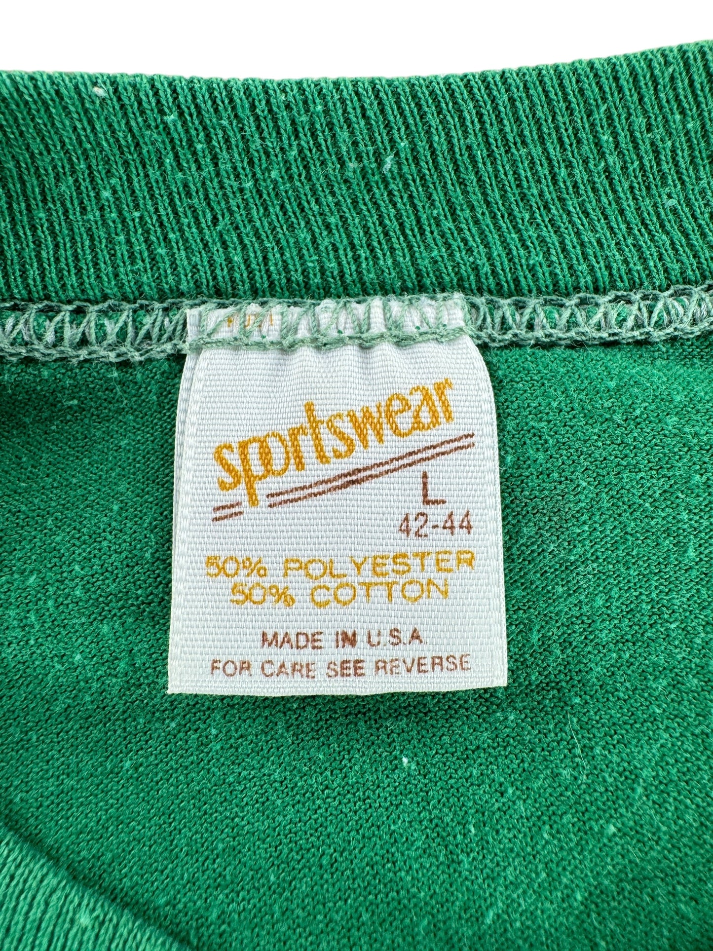 Tag on Vintage Green Juneau Packers Tee SZ M