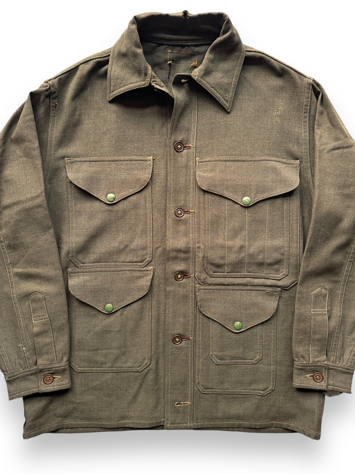 front close up of Vintage No Tag Filson Union Made Whipcord Cruiser SZ 44