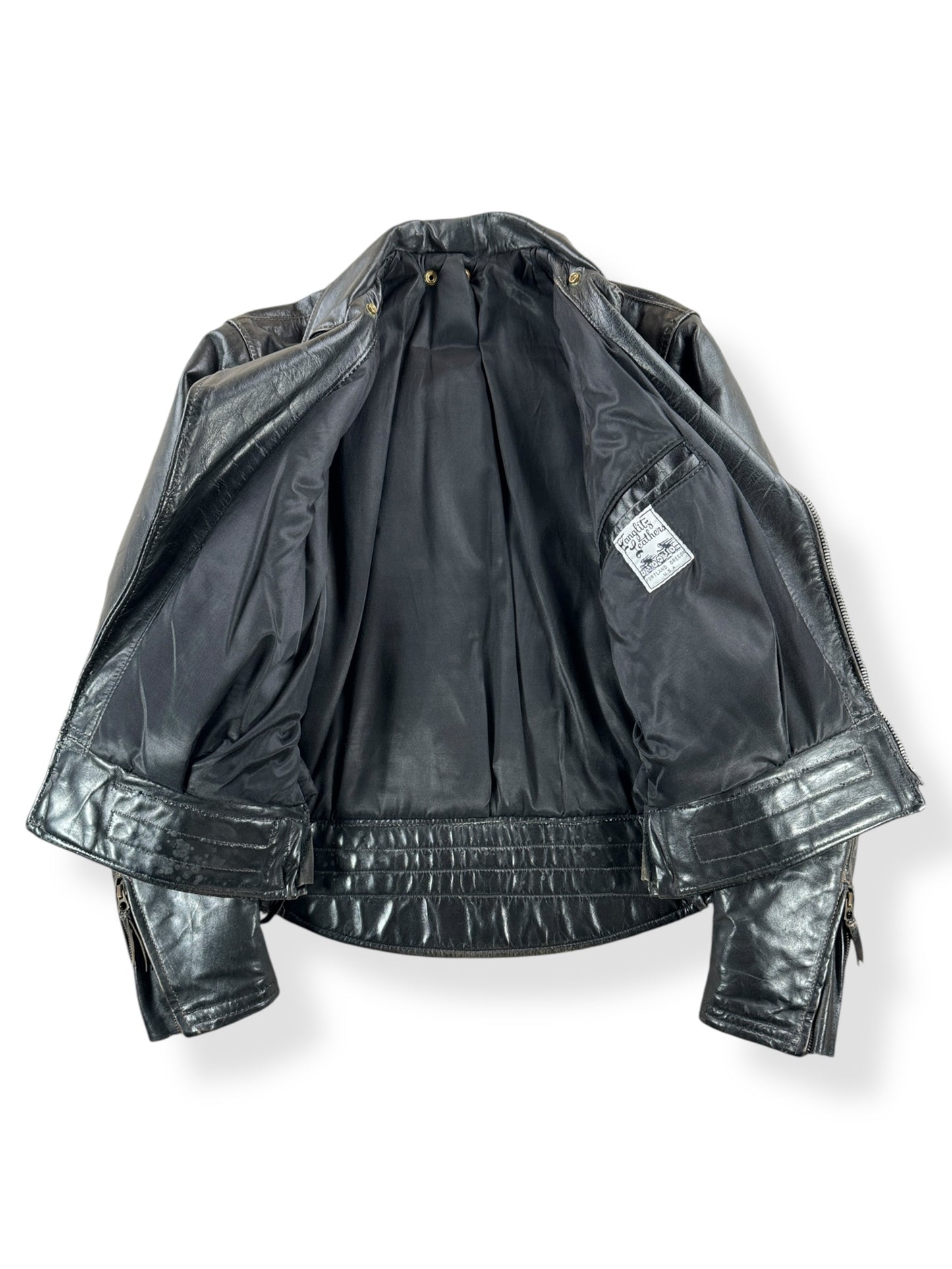 Inside of Vintage Langlitz Columbia Leather Jacket SZ S