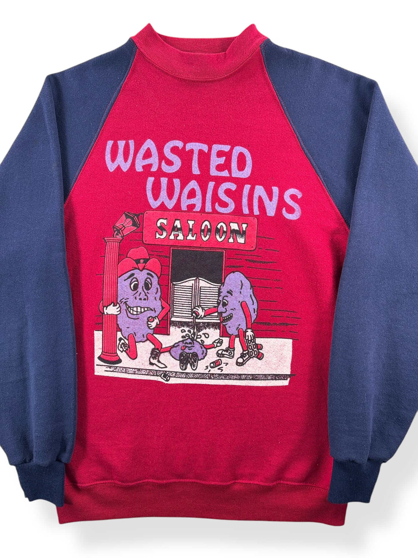 Front Close Up of Vintage Wasted Waisins Crewneck SZ M