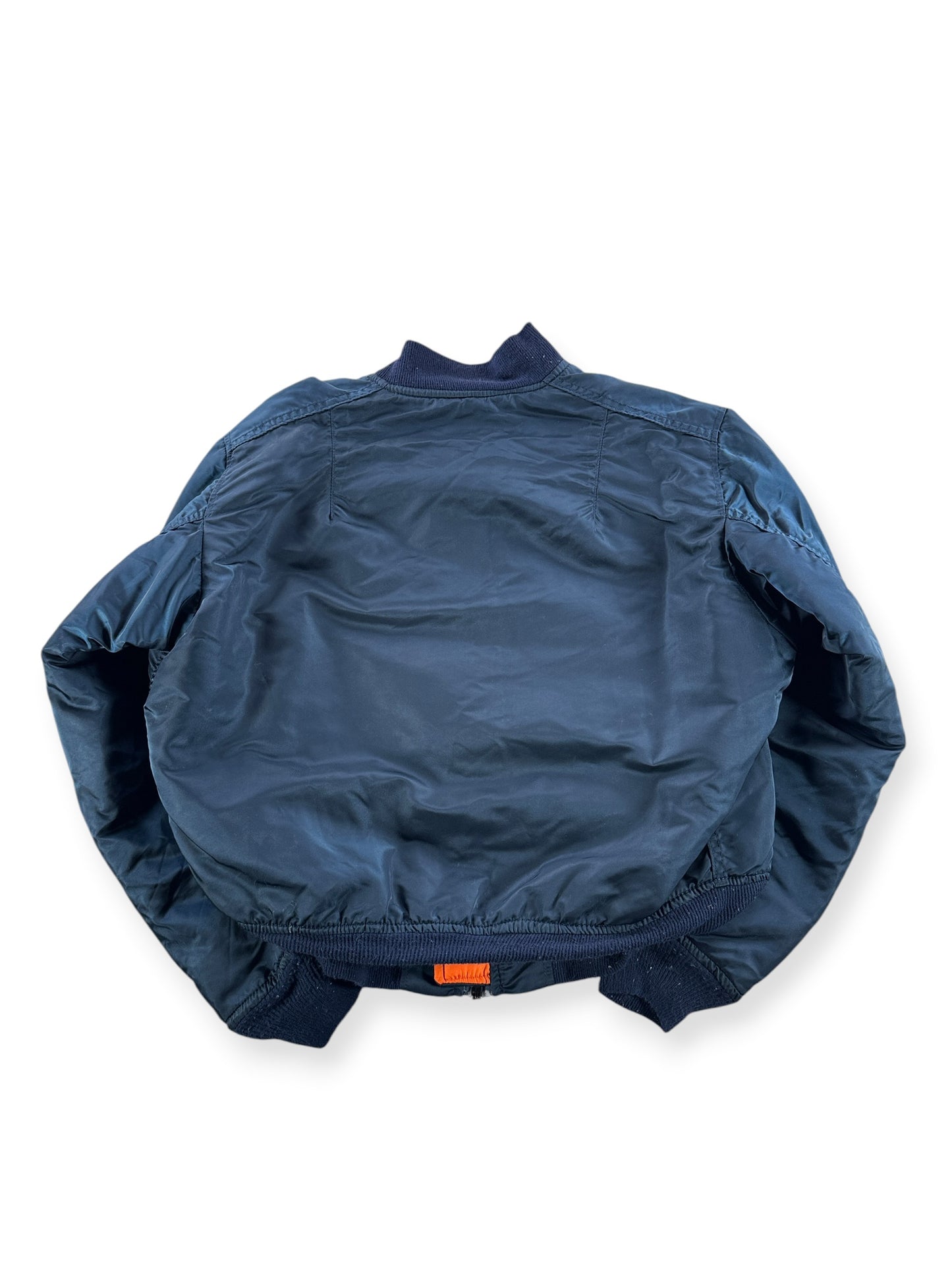 Back on Vintage Navy Blue Alpha Industries Bomber Jacket SZ L