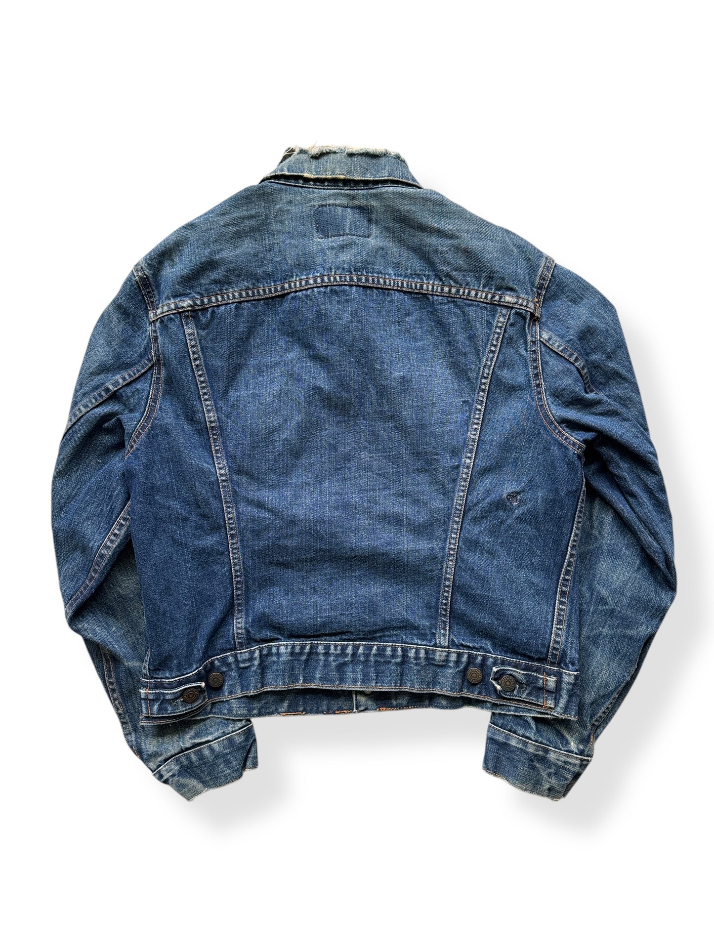 Back of Vintage Big "E" Levis Type III Denim Trucker Jacket SZ 44 AS IS