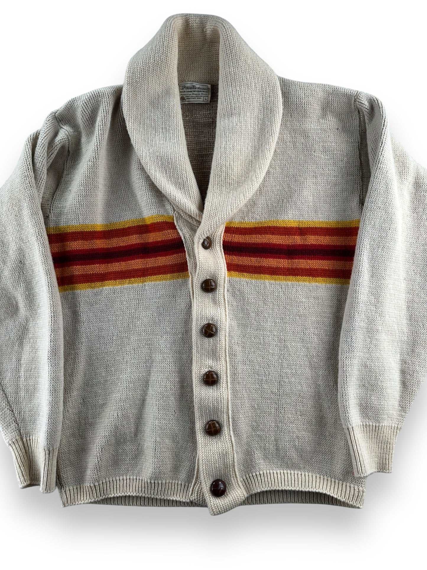 front close up of Vintage Pendleton HGWW Cardigan Sweater SZ L