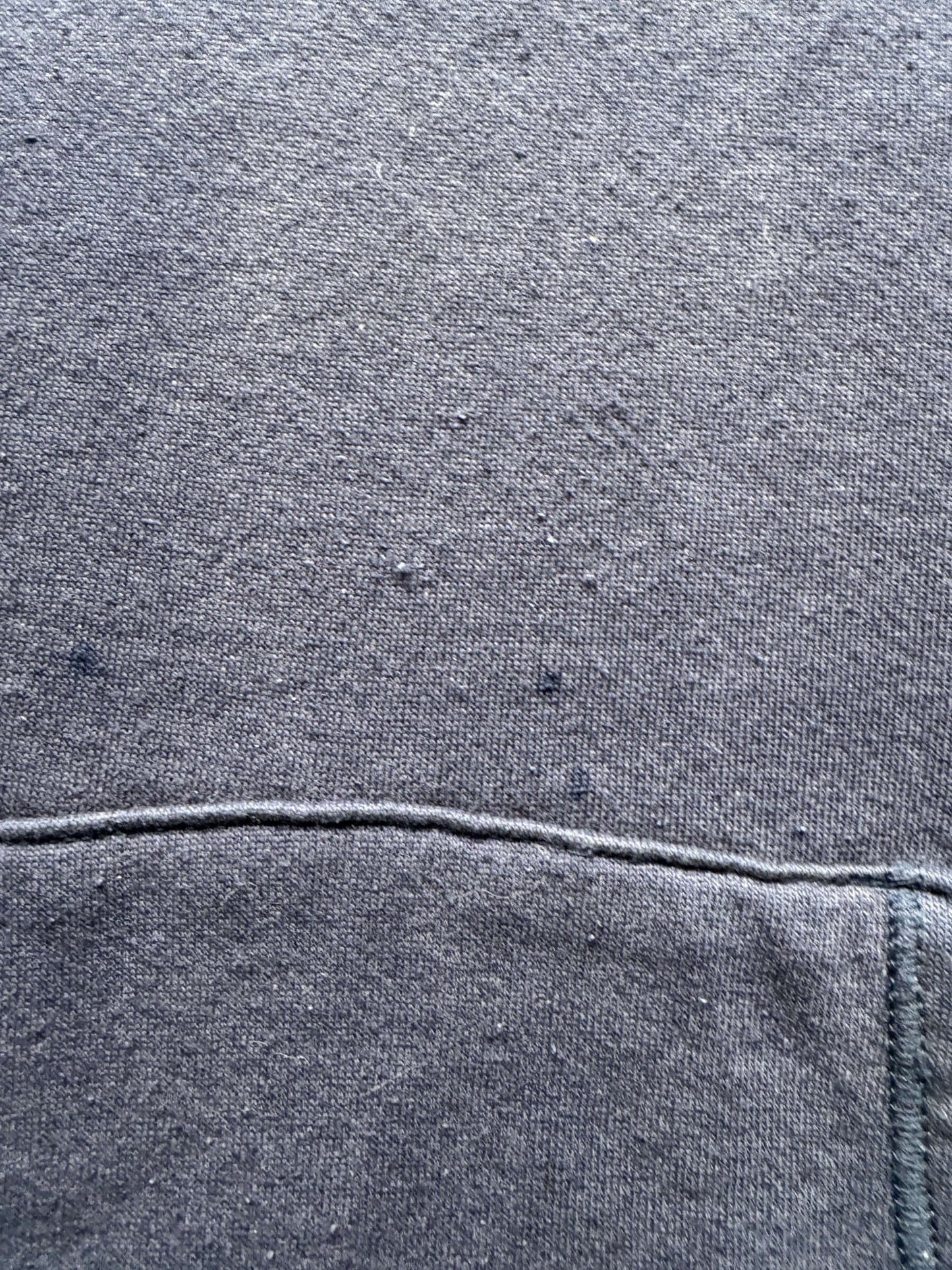 Pinholes on Vintage Jerzees Navy Blank Hoodie SZ L