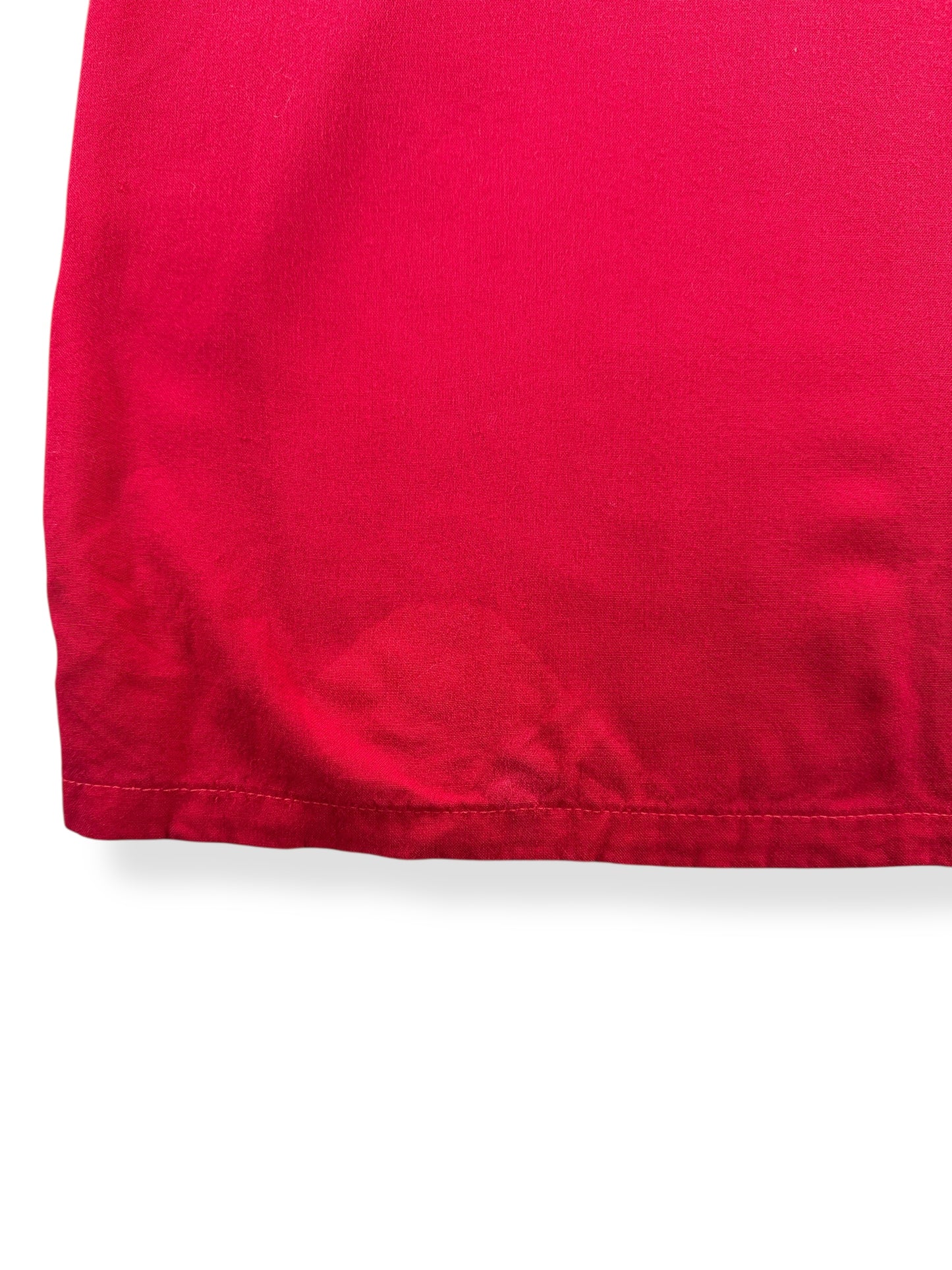 Stain on Back Hem of Vintage Clubman Gabardine Surfer Short Sleeve Shirt SZ L
