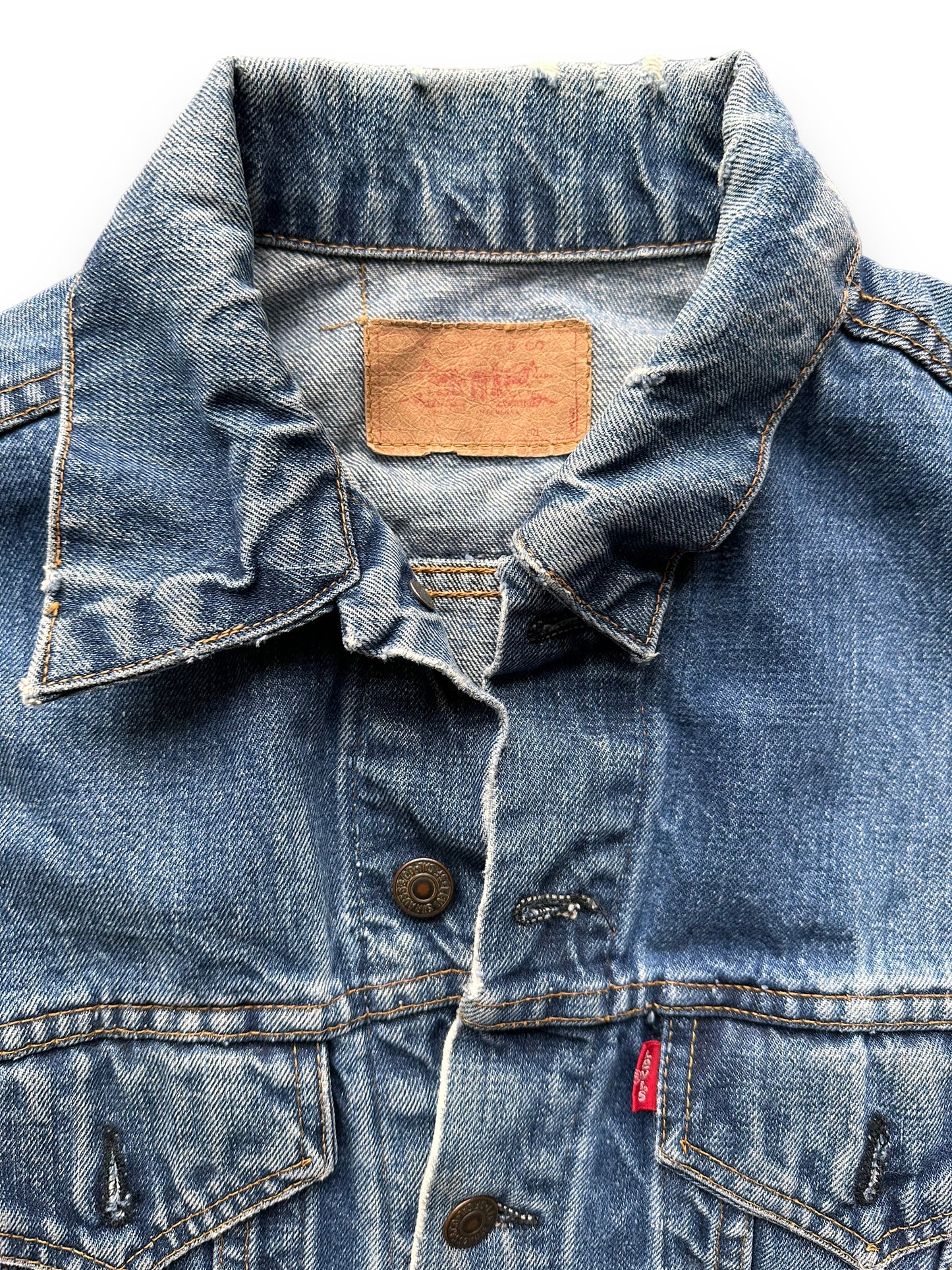 Tag View on Vintage Levis Type 3 Denim Trucker Jacket SZ 42 | Vintage Levis Jacket Seattle | Seattle Vintage Denim Clothing