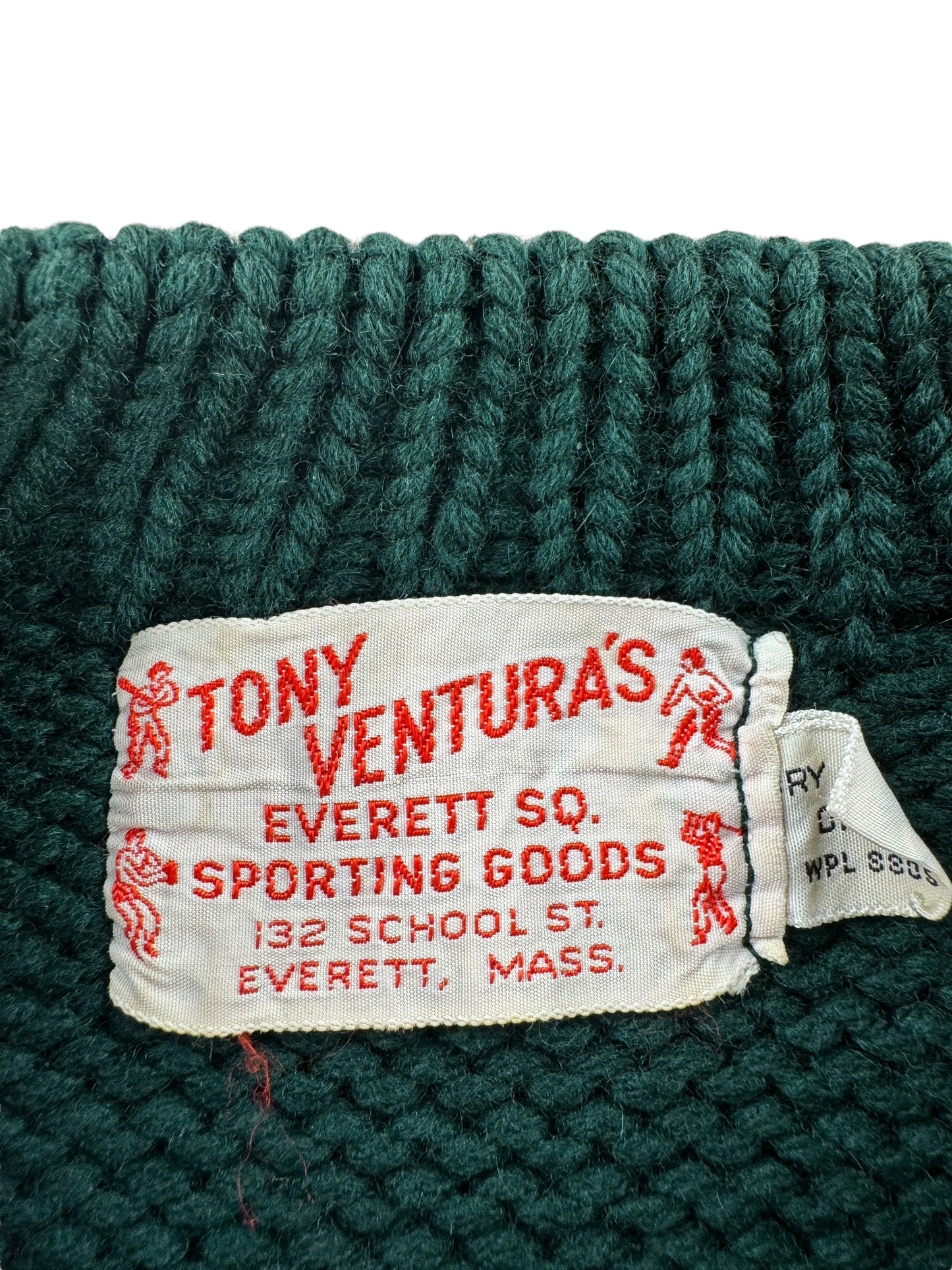 Tag on Vintage Tony Ventura's Sporting Goods Knit Sweater SZ M