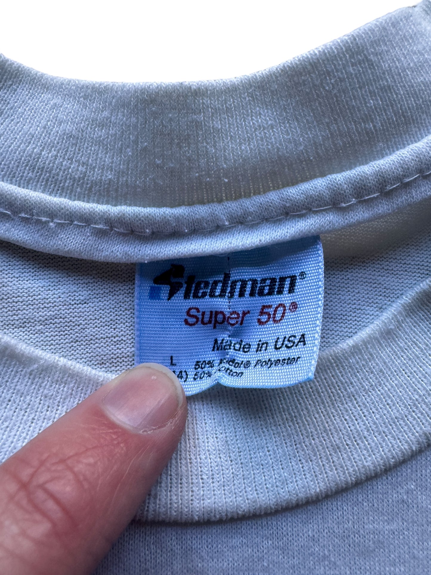 Tag on Leslie's Last Rod Run Tee SZ M